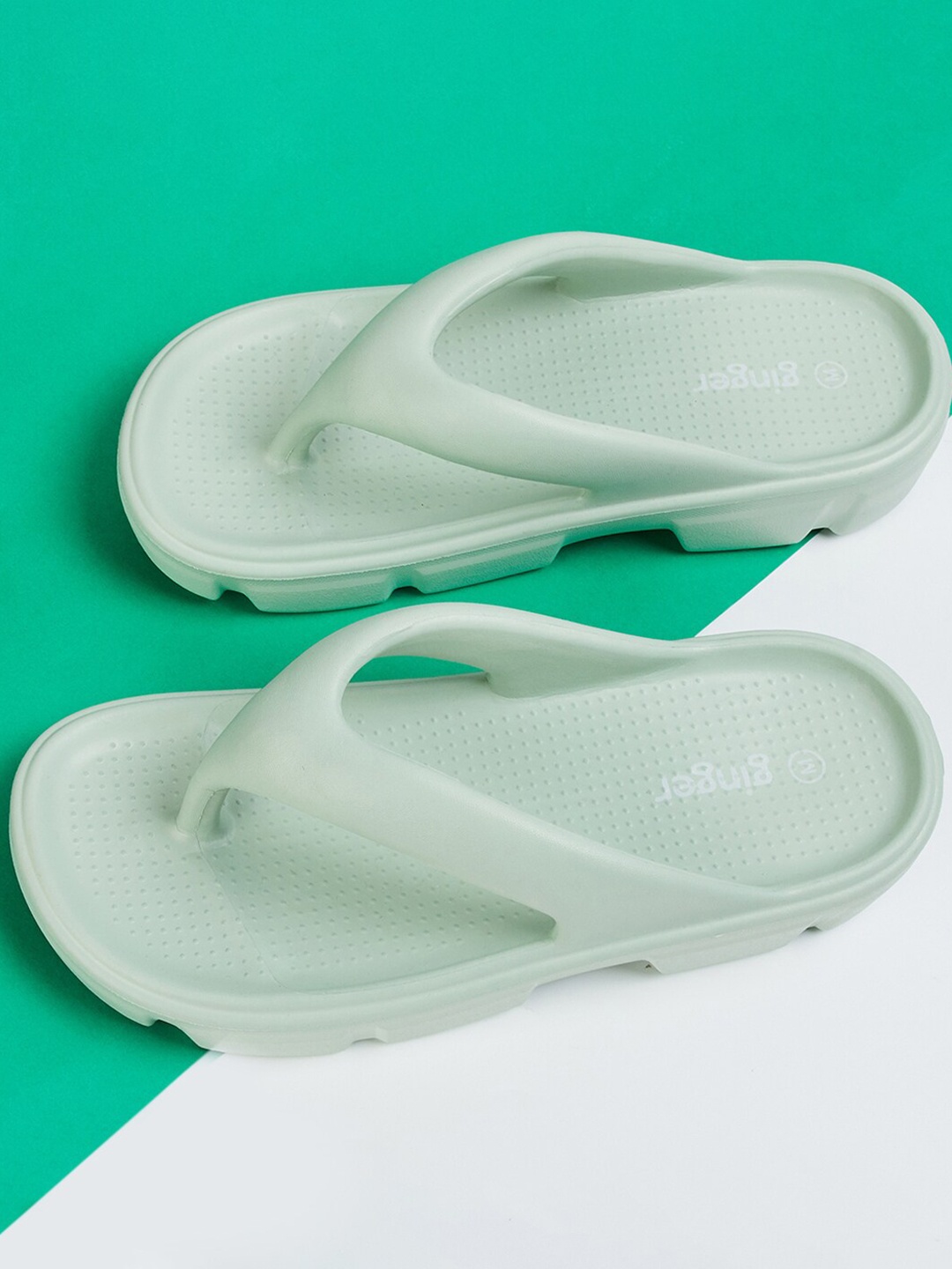 

Ginger by Lifestyle Women Textured Thong Flip-Flops, Sea green
