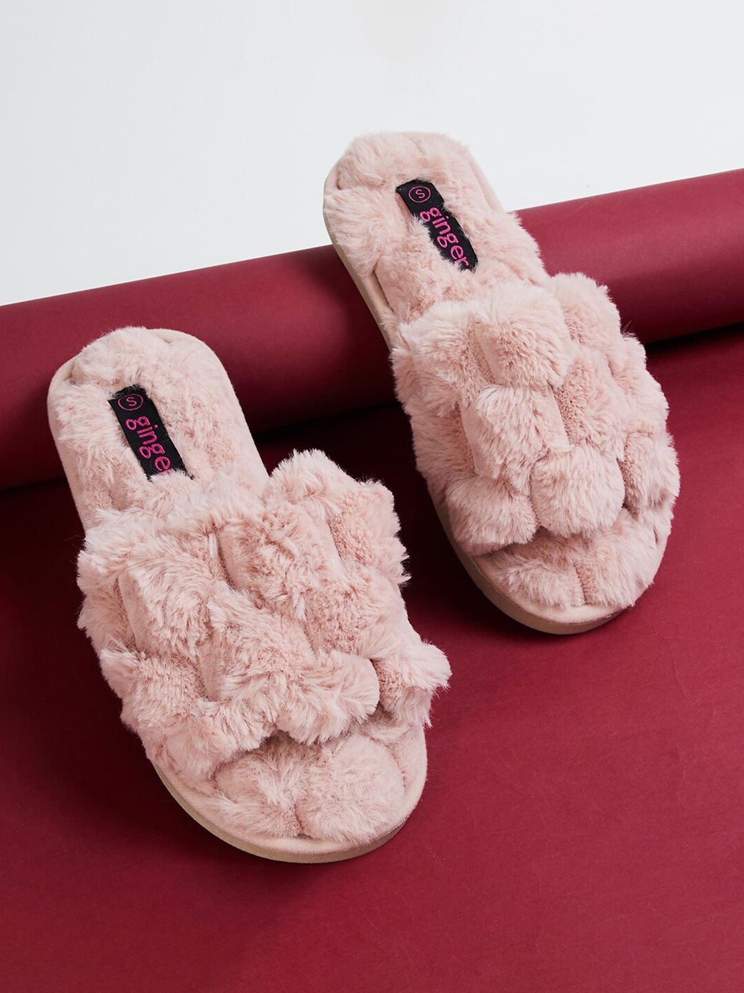 

Ginger by Lifestyle Women Self Design Room Slippers, Pink