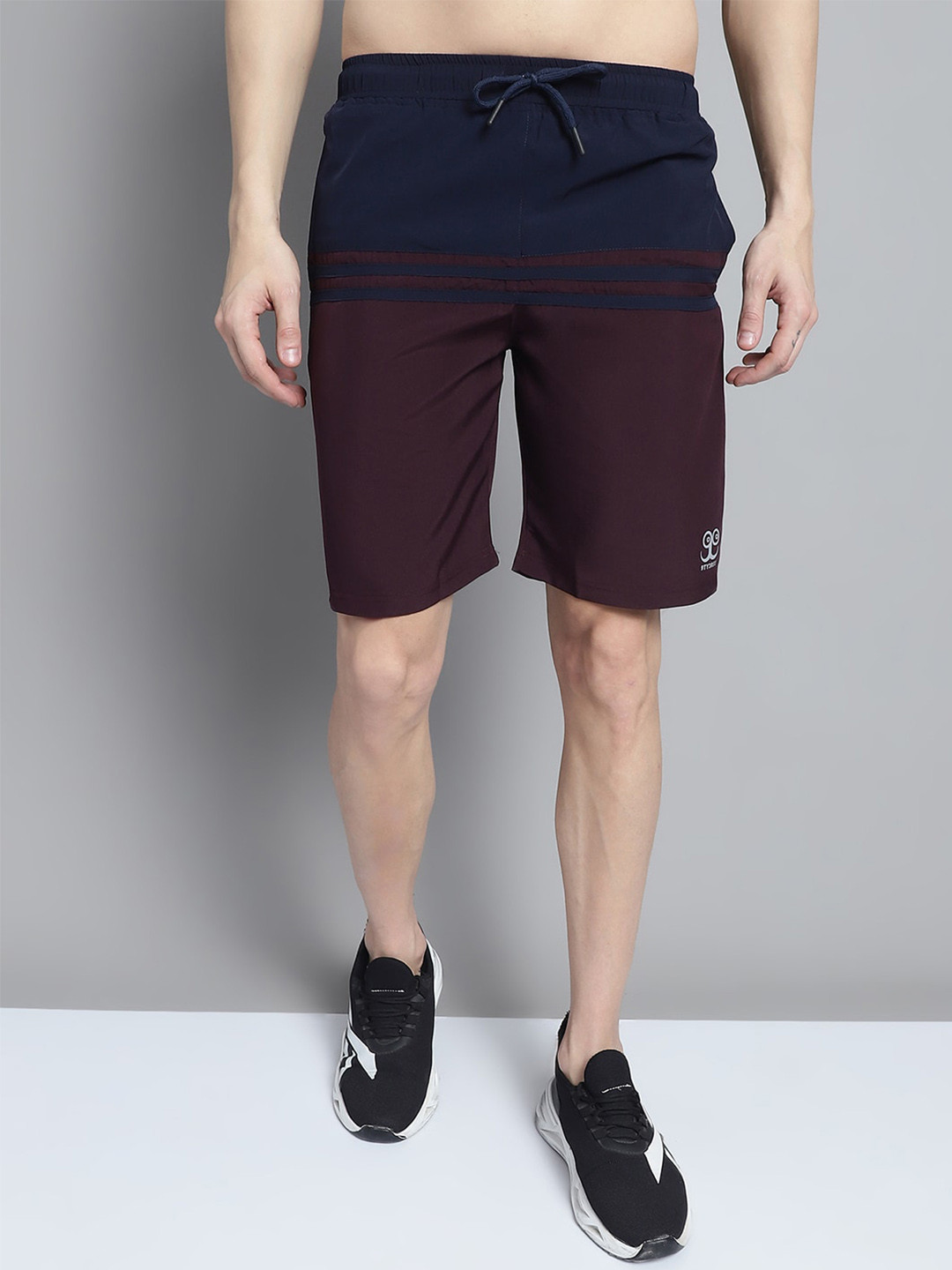 

9ty3ree Men Mid Rise Sports Shorts, Navy blue
