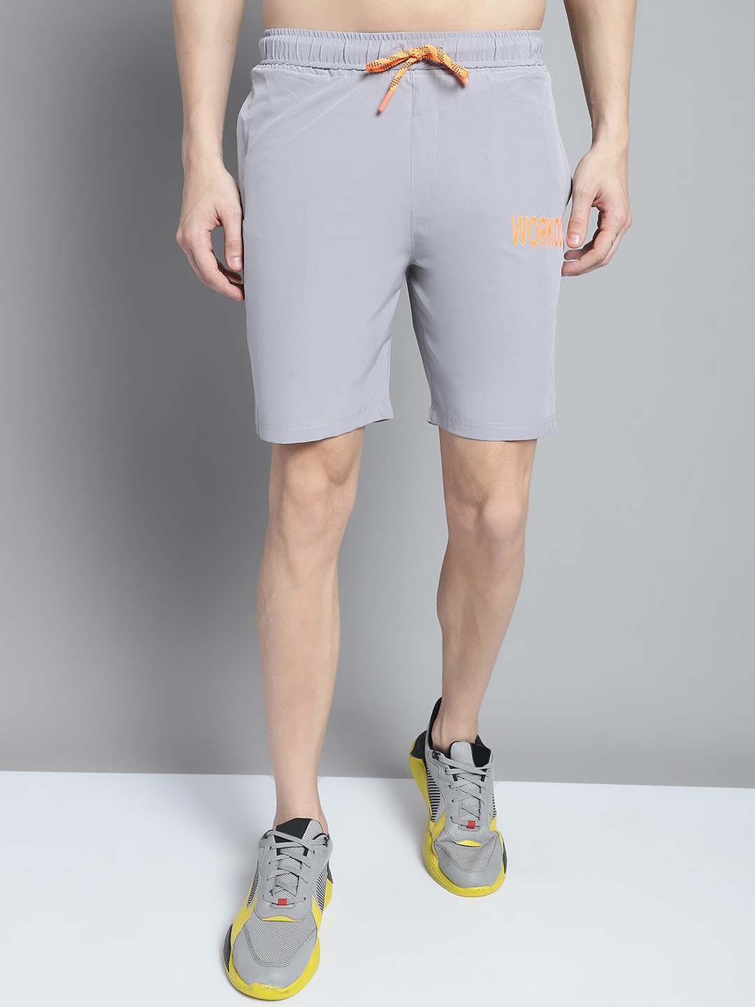 

9ty3ree Men Mid Rise Sports Shorts, Grey