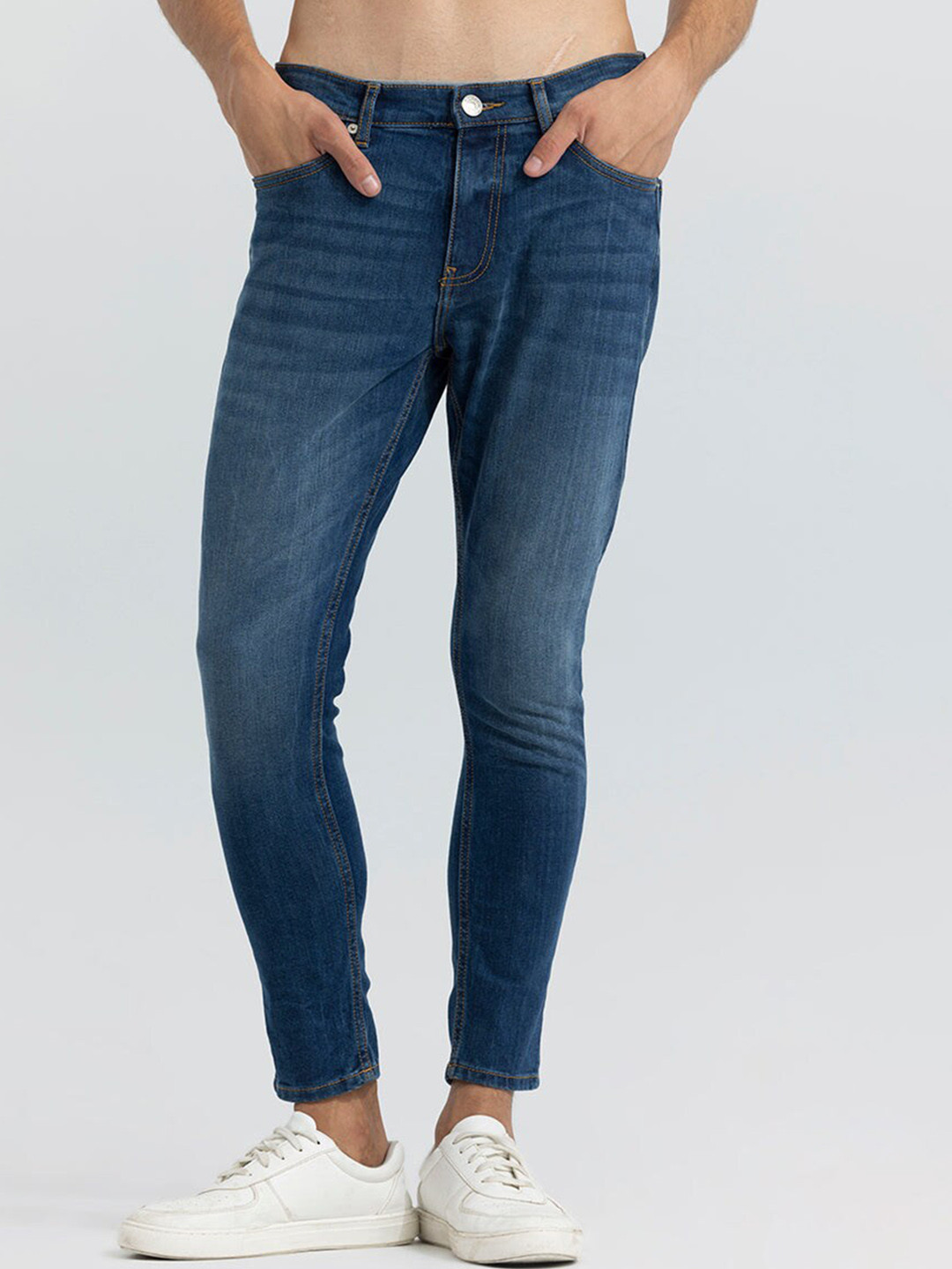 

Snitch Men Blue Skinny Fit Mid-Rise Light Fade Stretchable Jeans
