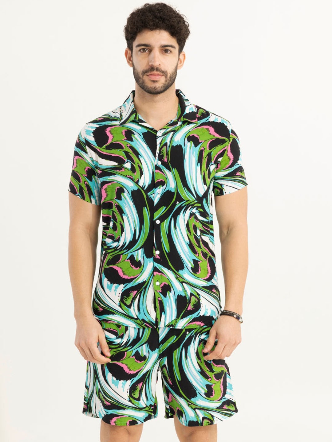 

Snitch Abstract Printed Shirt & Shorts, Blue