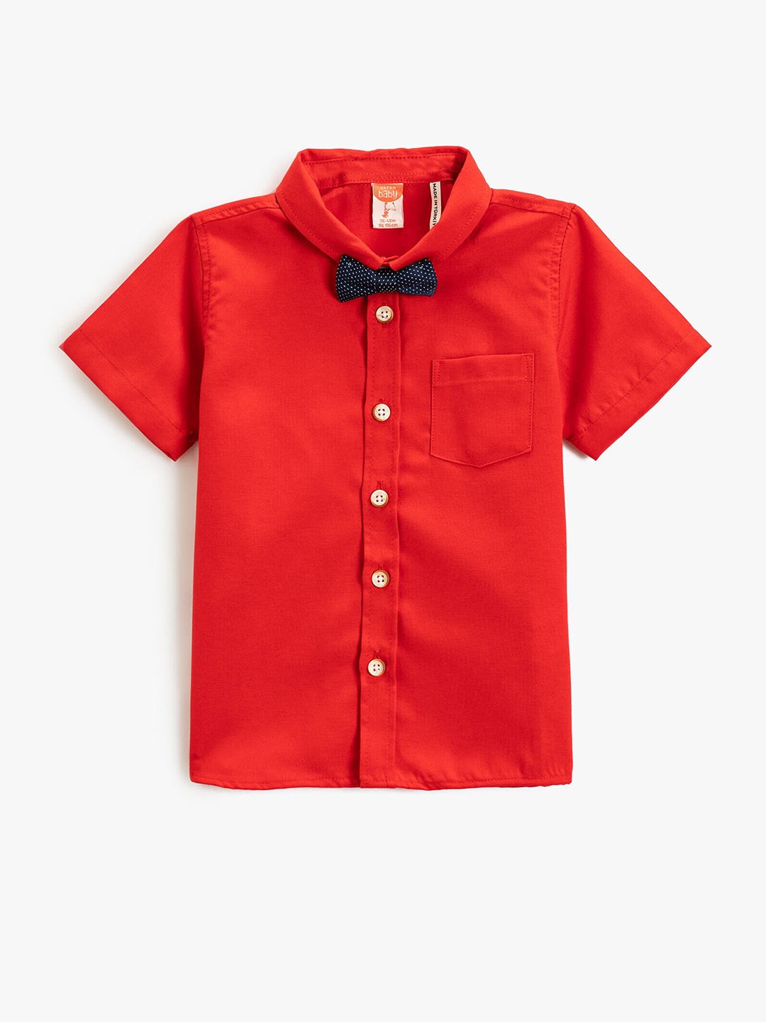 

Koton Infant Boys Spread Collar Opaque Casual Shirt, Red