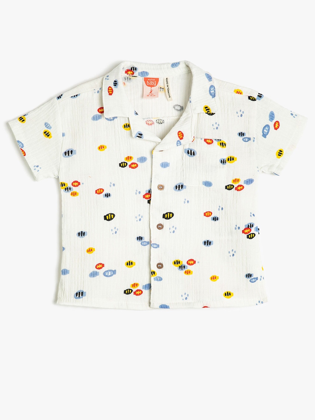 

Koton Infant Boys Conversational Printed Casual Shirt, Beige