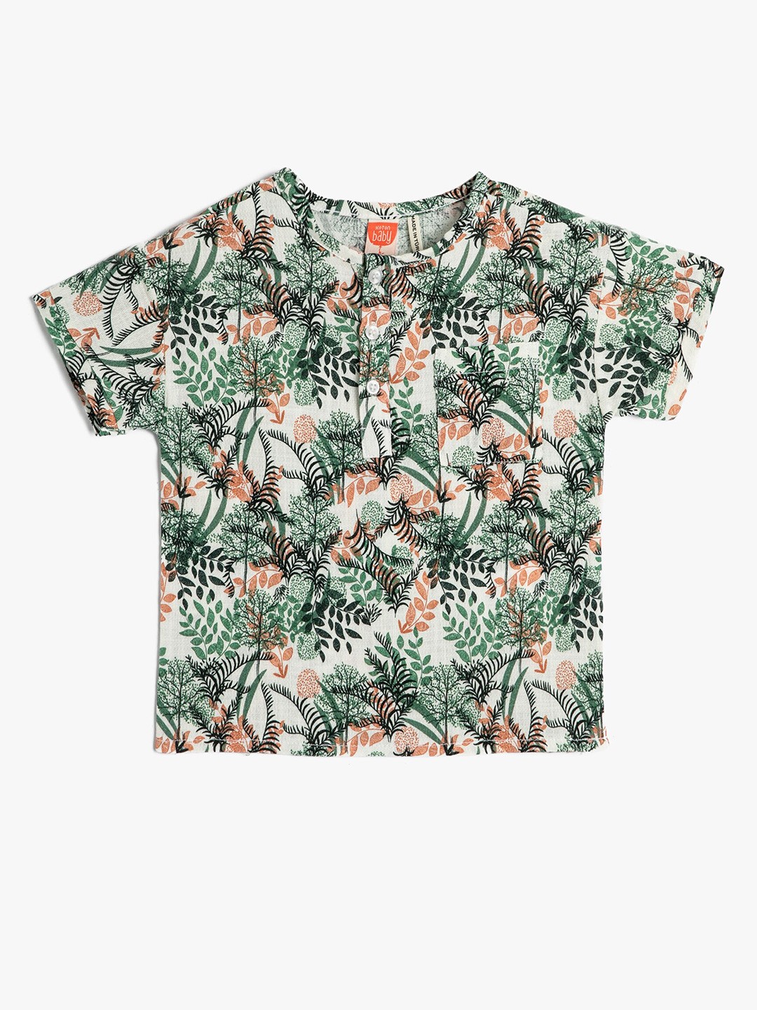 

Koton Boys Floral Printed Pure Cotton Casual Shirt, Green