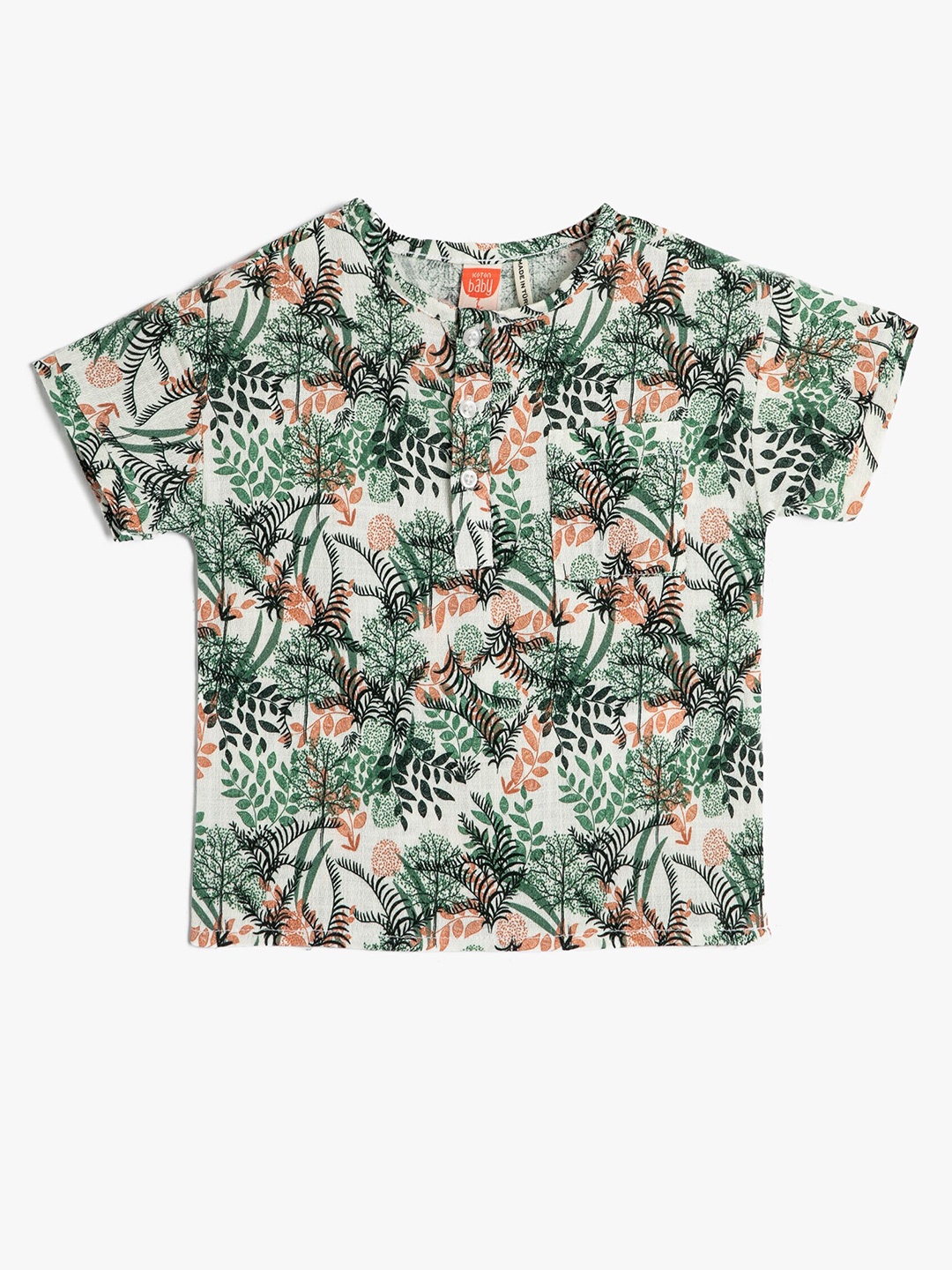 

Koton Boys Floral Printed Pure Cotton Casual Shirt, Green