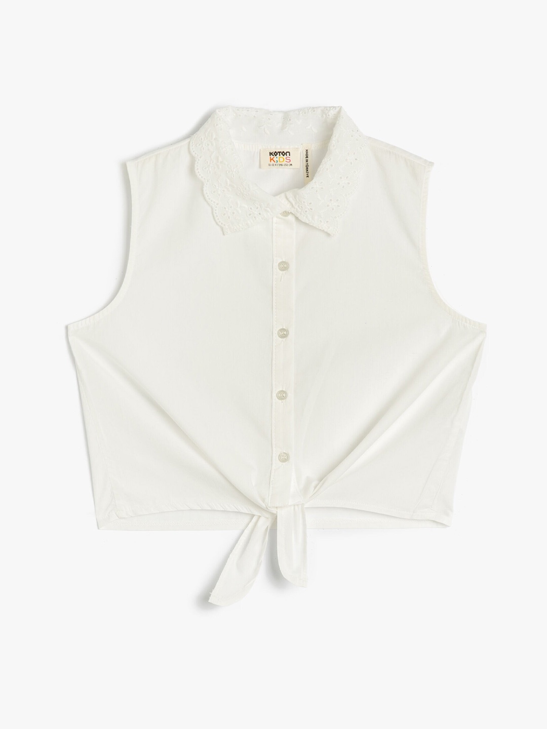 

Koton Girls Cotton Shirt Style Top, White