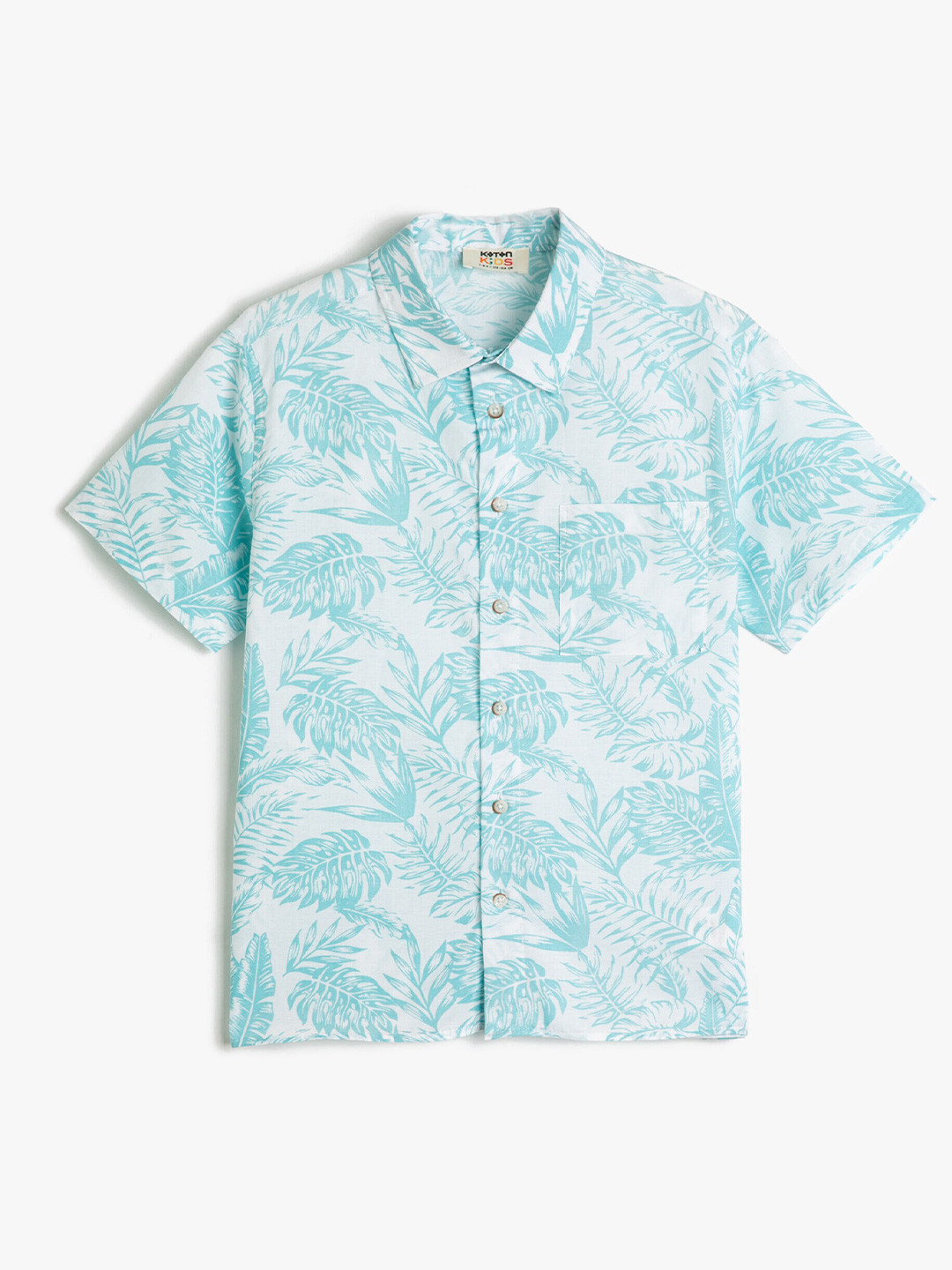 

Koton Boys Floral Printed Spread Collar Pure Cotton Casual Shirt, White