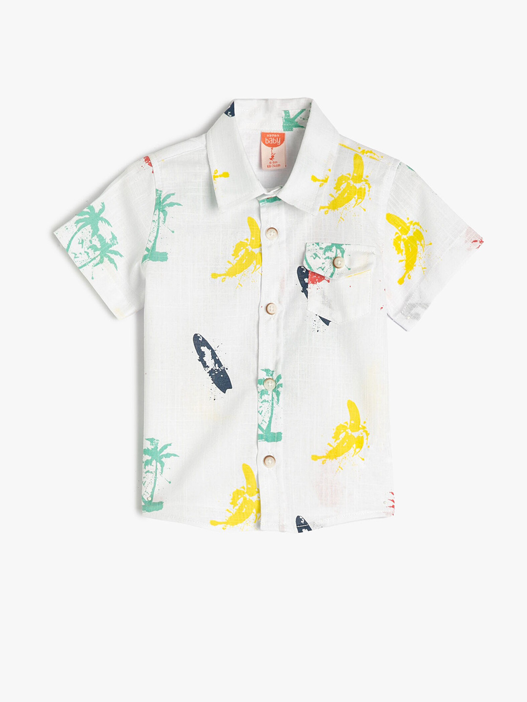 

Koton Boys Conversational Printed Spread Collar Pure Cotton Casual Shirt, White