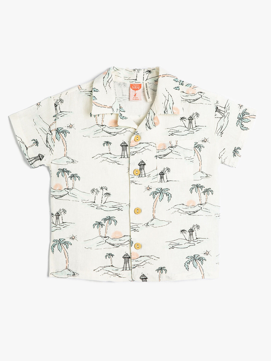 

Koton Boys Conversational Printed Spread Collar Opaque Casual Shirt, White