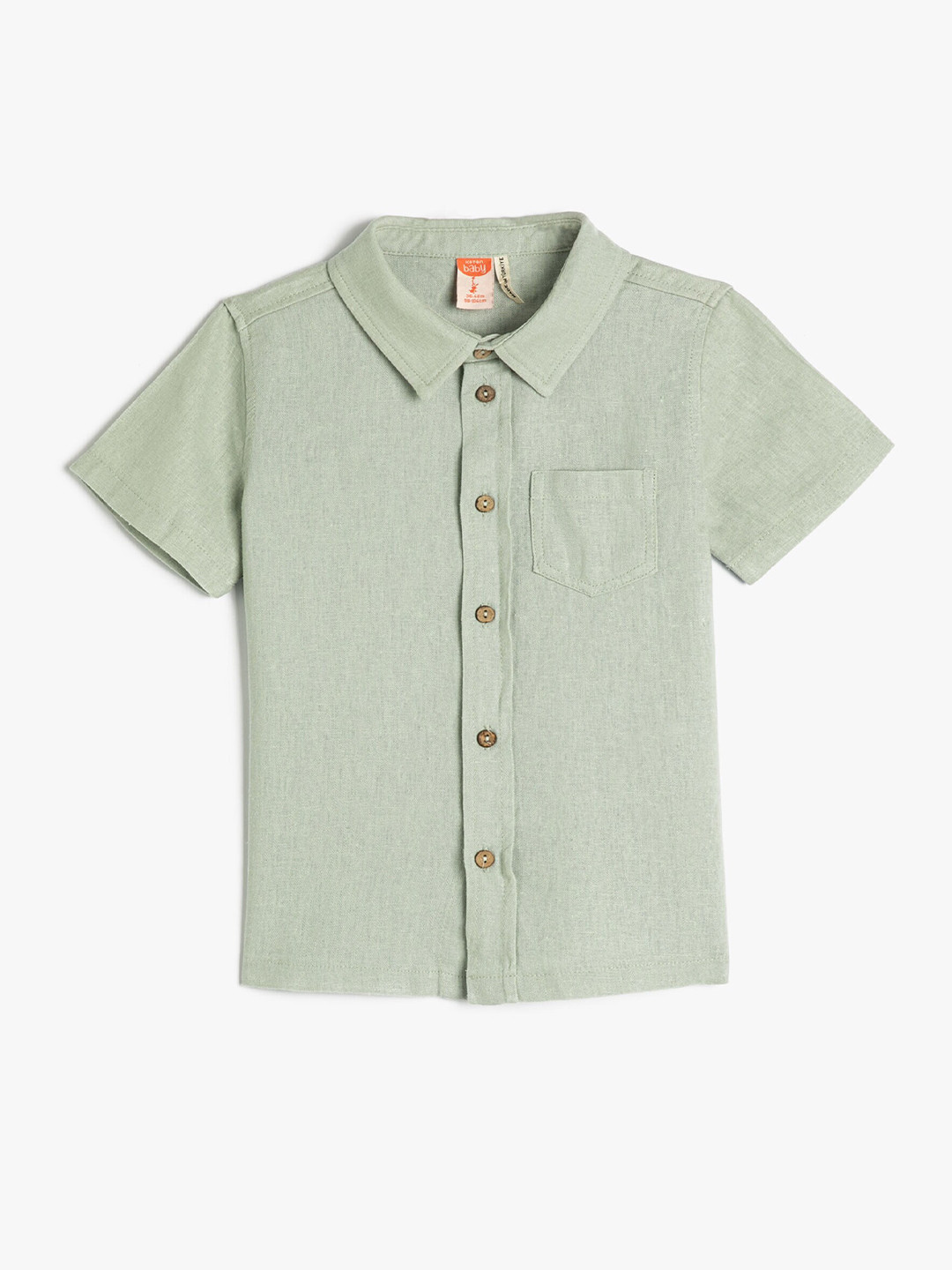 

Koton Boys Spread Collar Opaque Casual Shirt, Green