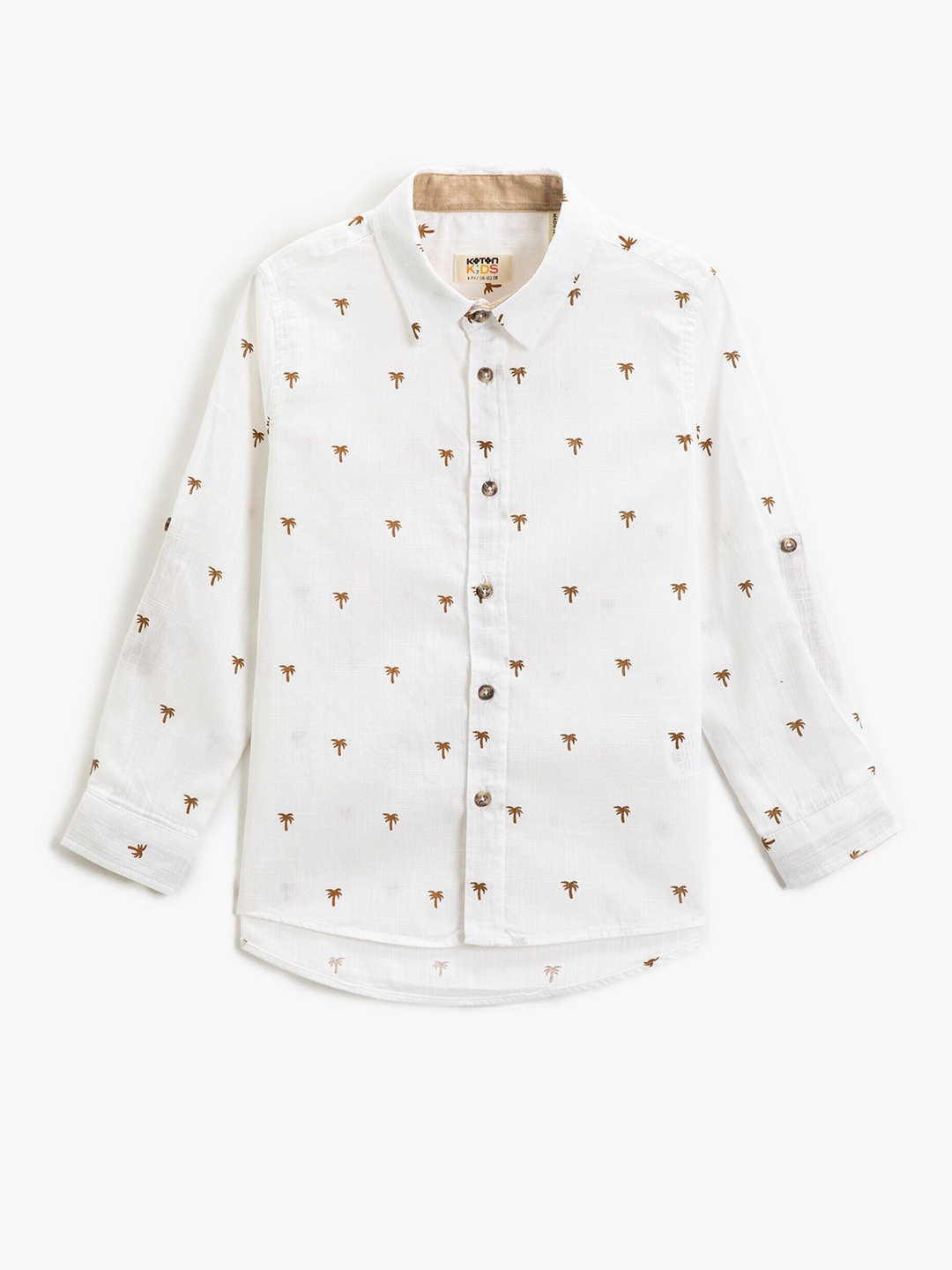 

Koton Boys Conversational Printed Spread Collar Pure Cotton Casual Shirt, White