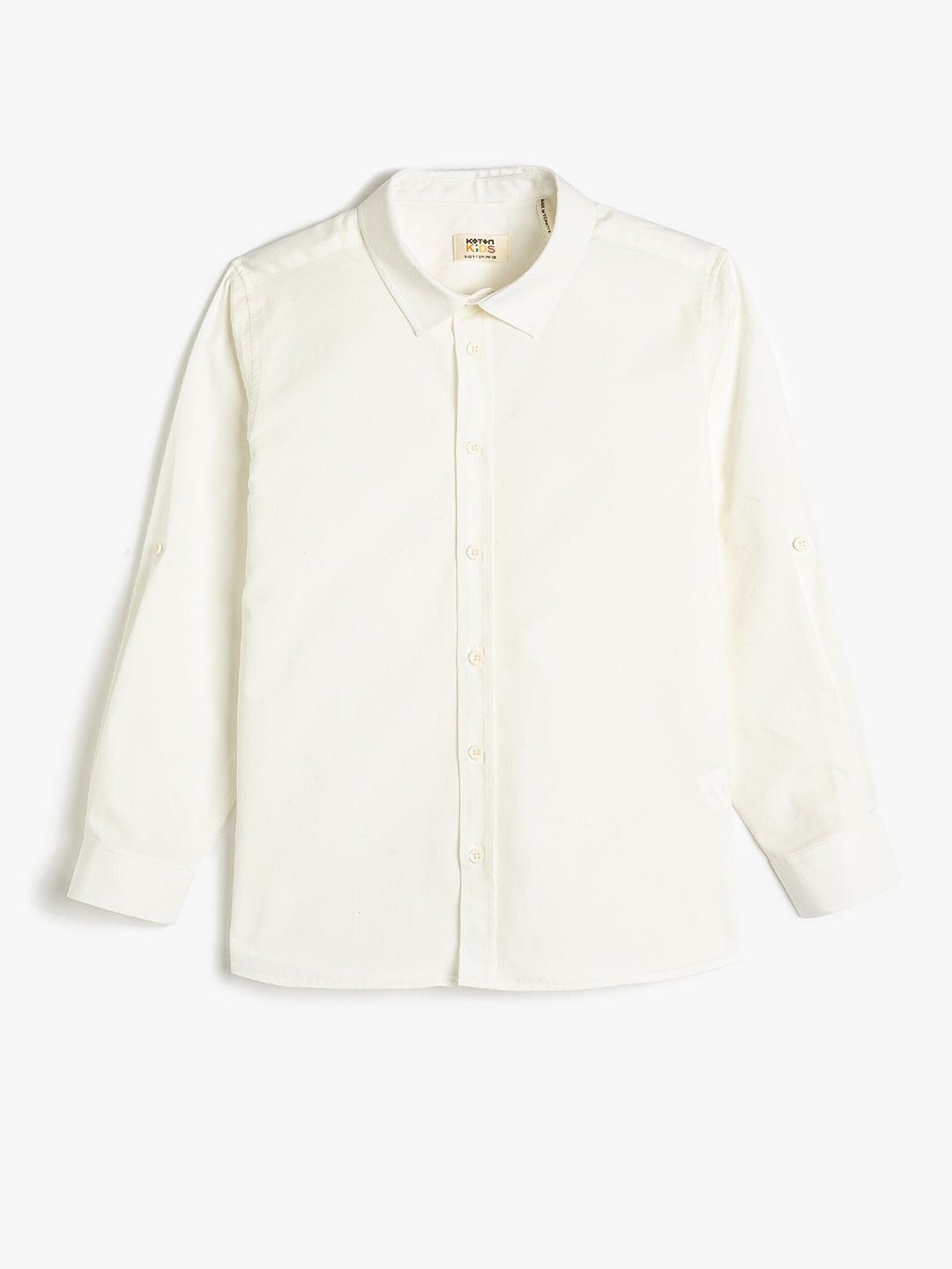 

Koton Boys Spread Collar Opaque Casual Cotton Shirt, Off white