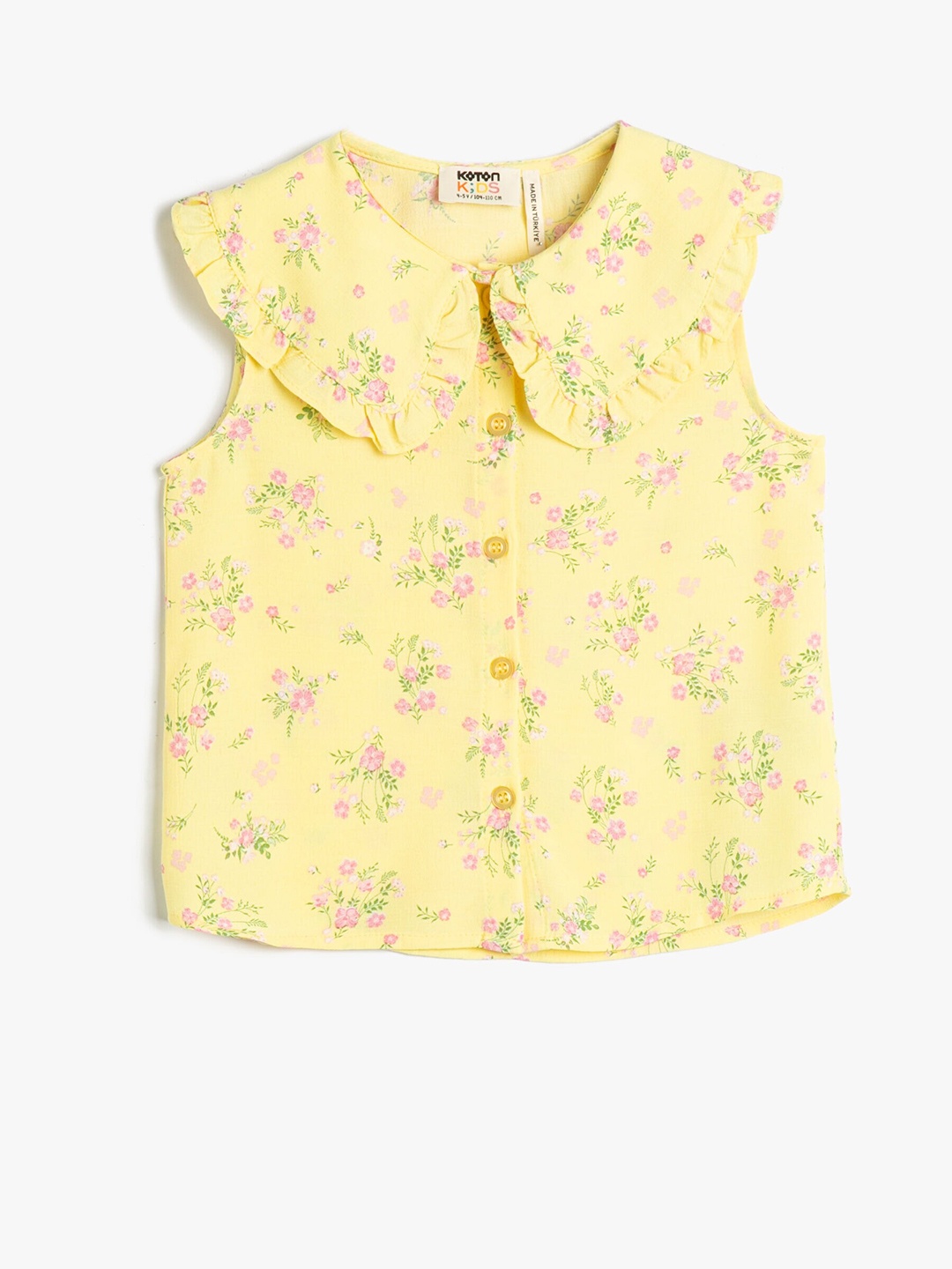 

Koton Girls Above The Keyboard Floral Printed Opaque Casual Shirt, Yellow