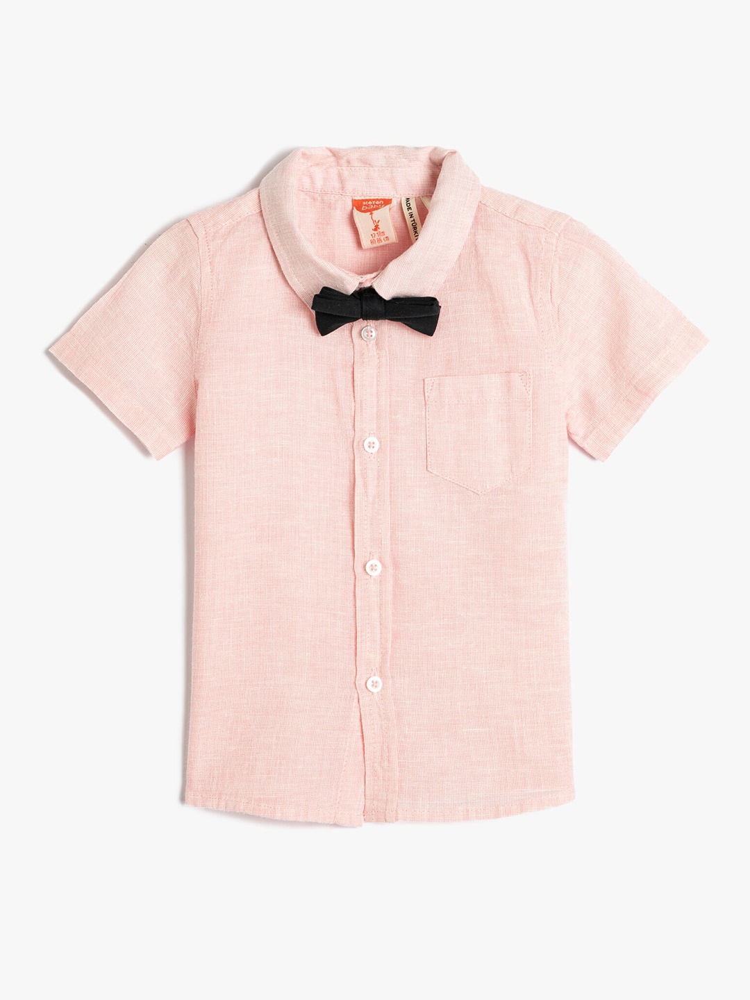 

Koton Boys Spread Collar Opaque Pocket Casual Shirt, Pink