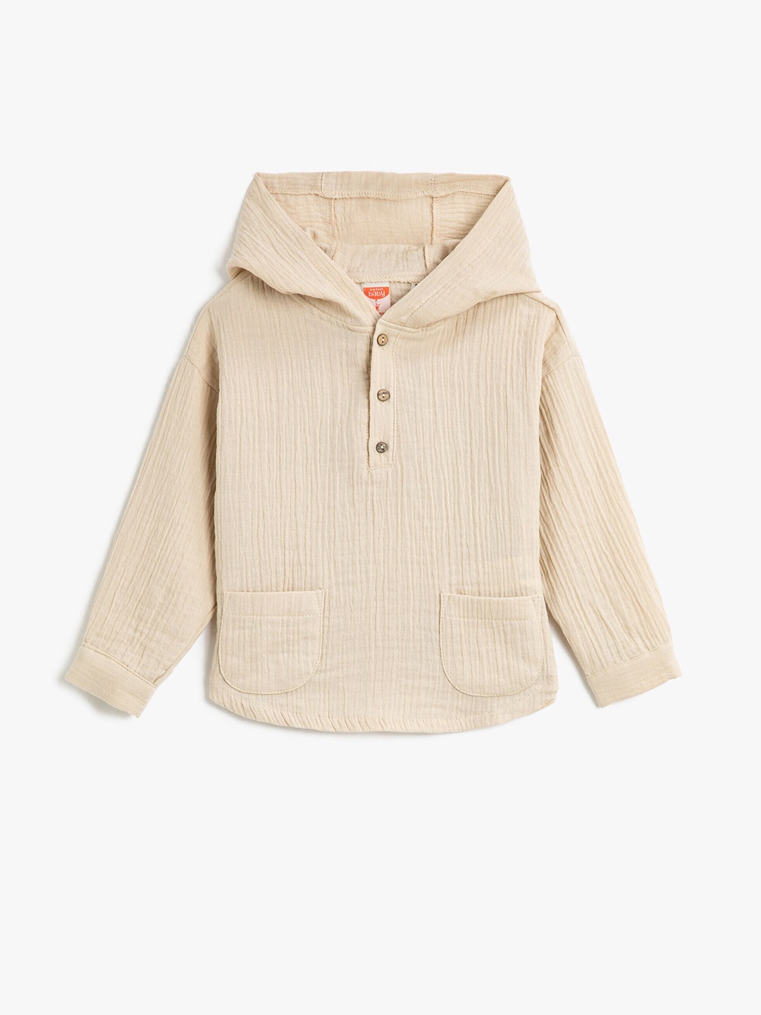 

Koton Boys Hood Collar Regular Fit Casual Shirt, Beige