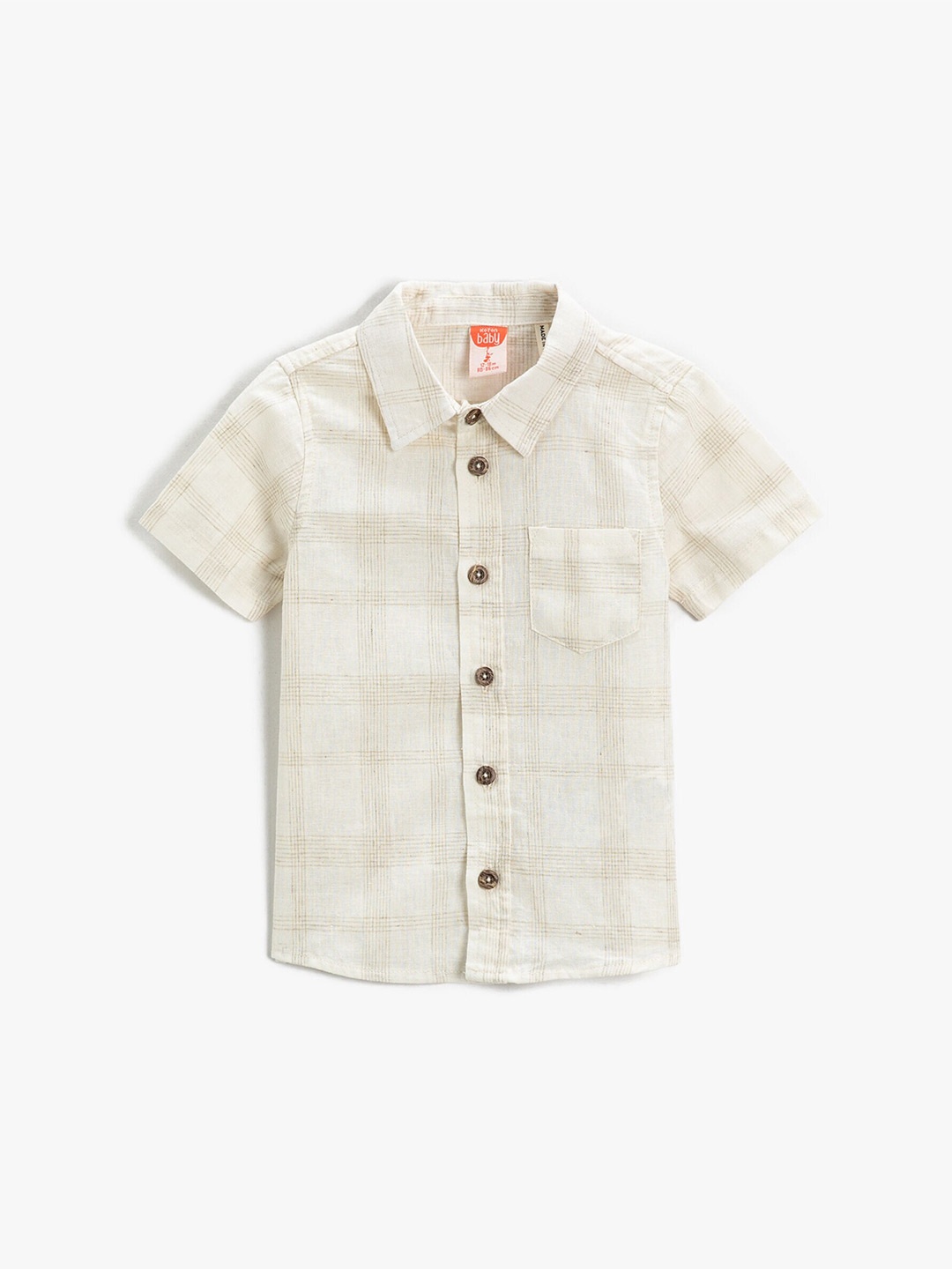 

Koton Boys Checked Regular Fit Casual Shirt, Beige