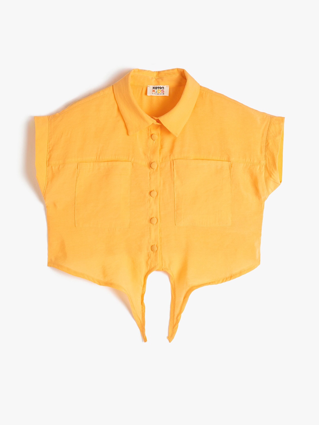 

Koton Girls Short Sleeve Tie-Up Casual Shirt, Orange