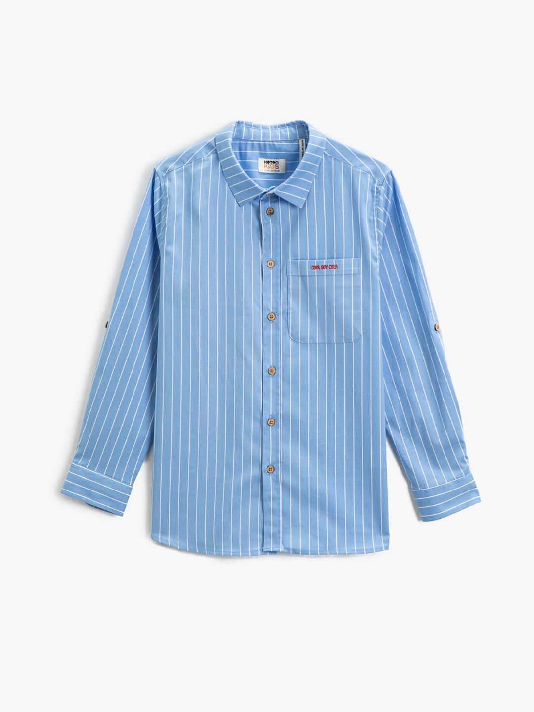 

Koton Boys Striped Spread Collar Casual Shirt, Blue