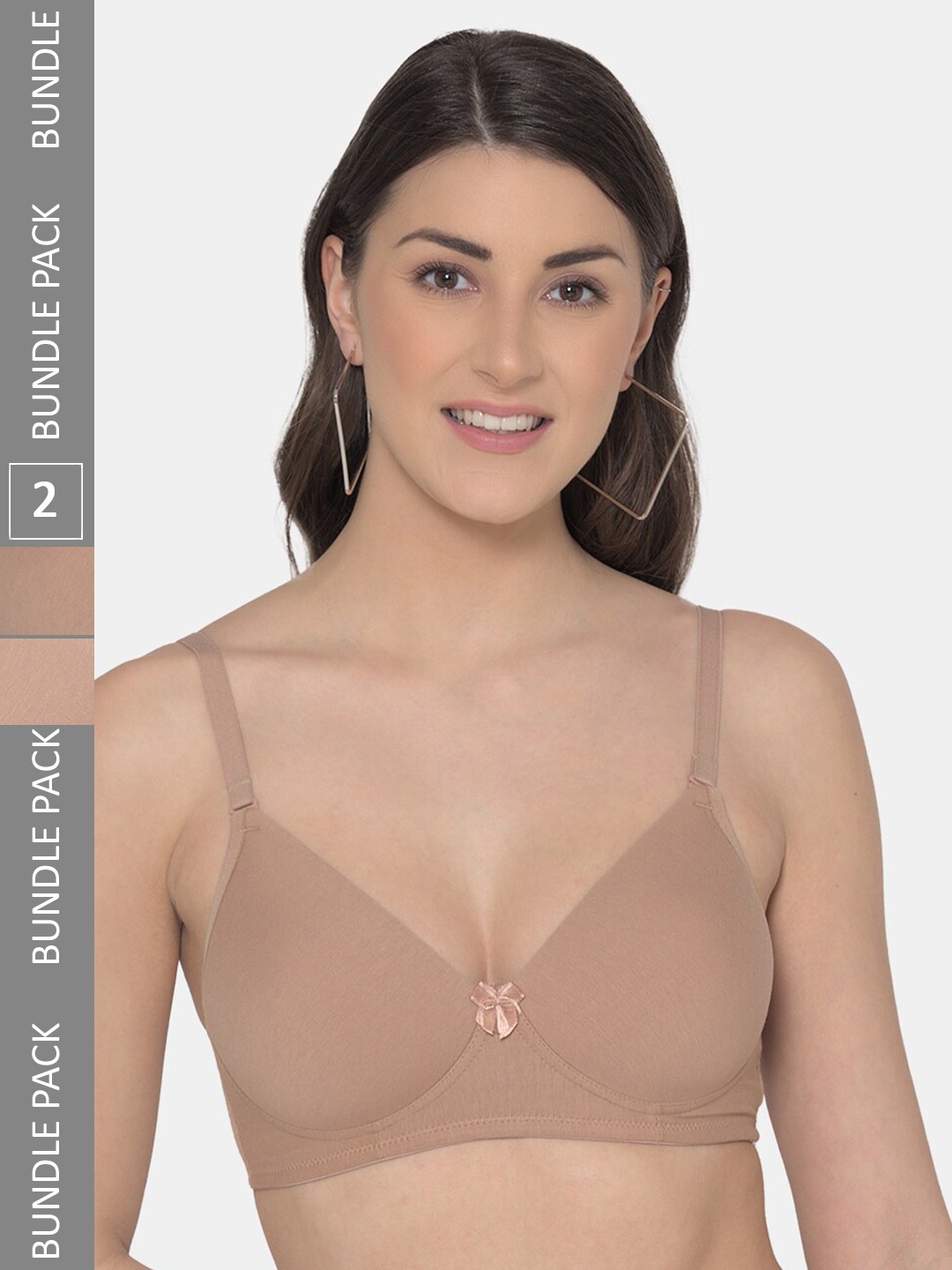 

Tweens Pack Of 2 Full Coverage Lightly Padded T-shirt Bras With All Day Comfort, Beige