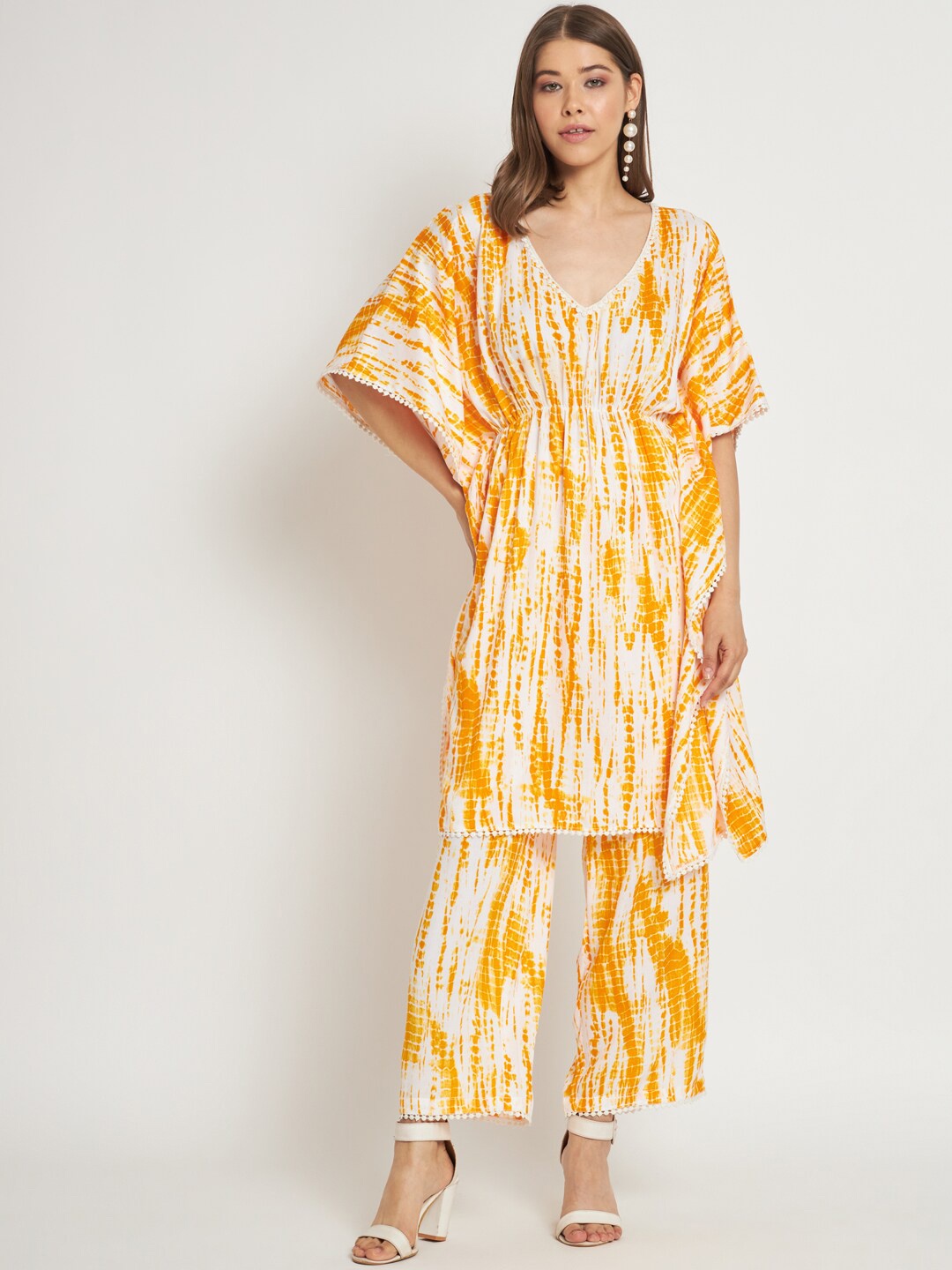 

CUFFS N LASHES Dyed Kaftan & Trousers, Yellow