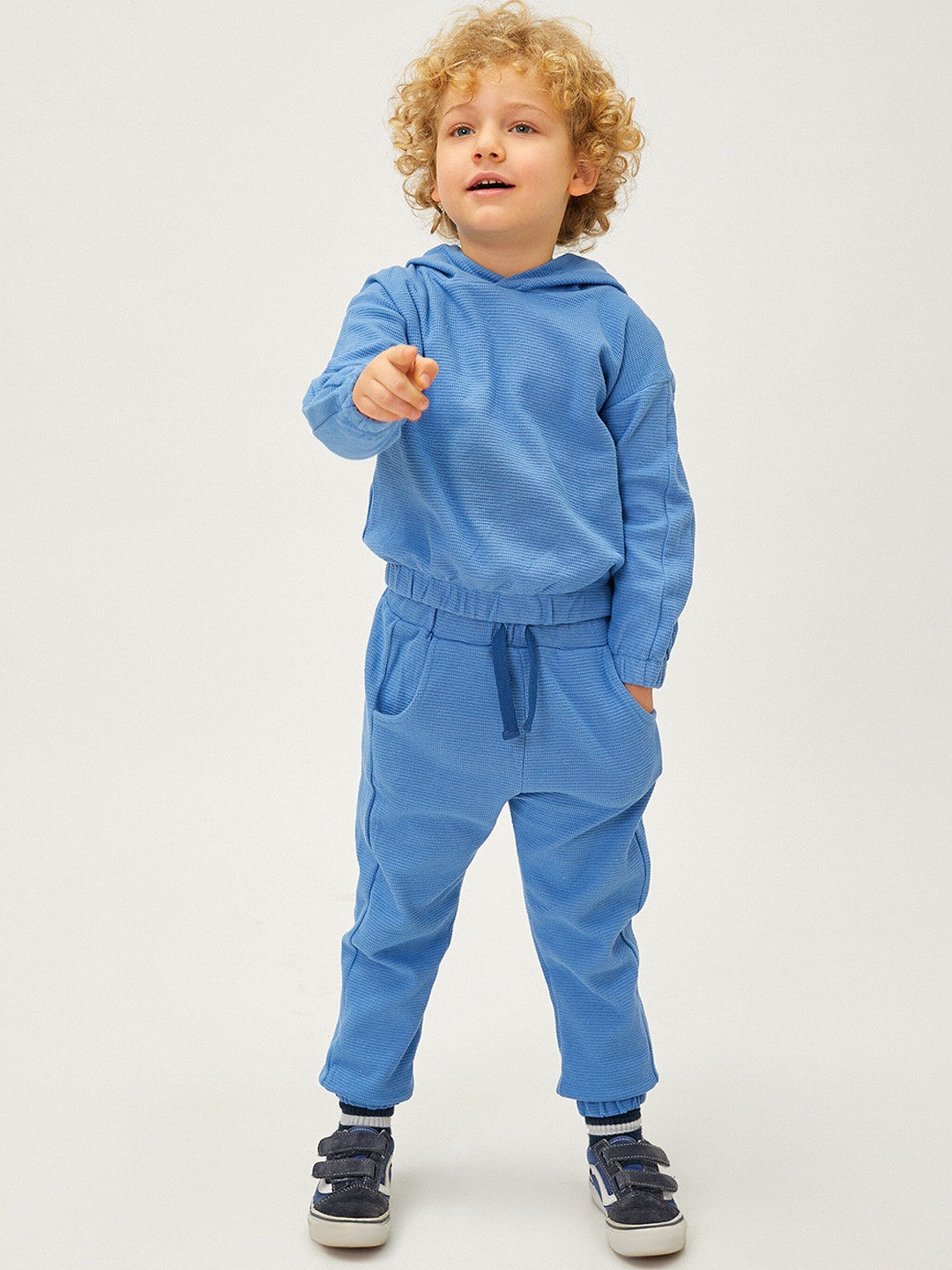 

Koton Boys Mid-Rise Pure Cotton Joggers, Blue