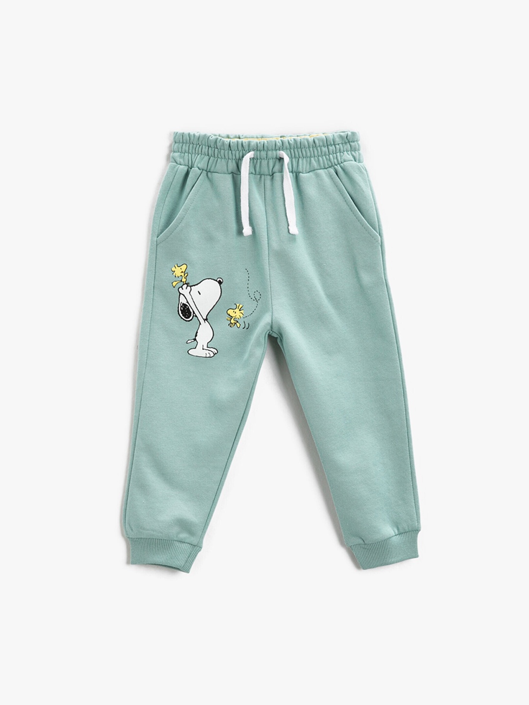 

Koton Boys Peanut Printed Mid-Rise Pure Cotton Joggers, Green