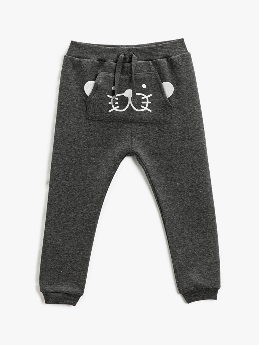 

Koton Boys Graphic Printed Pure Cotton joggers, Charcoal