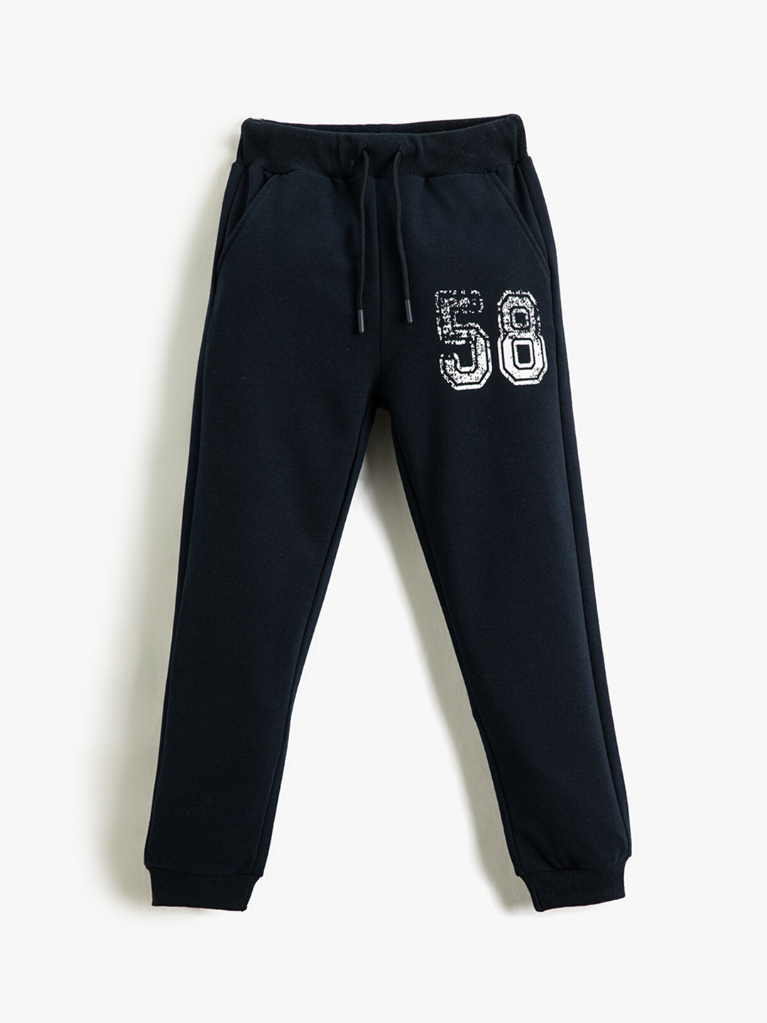 

Koton Boys Typography Printed Mid-Rise Joggers, Navy blue