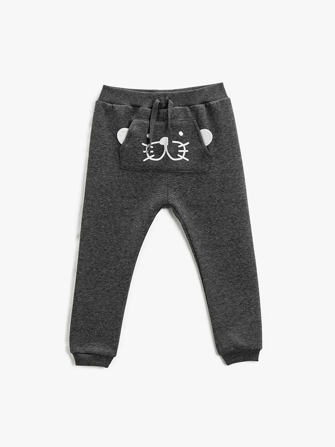 

Koton Boys Graphic Printed Pure Cotton joggers, Charcoal