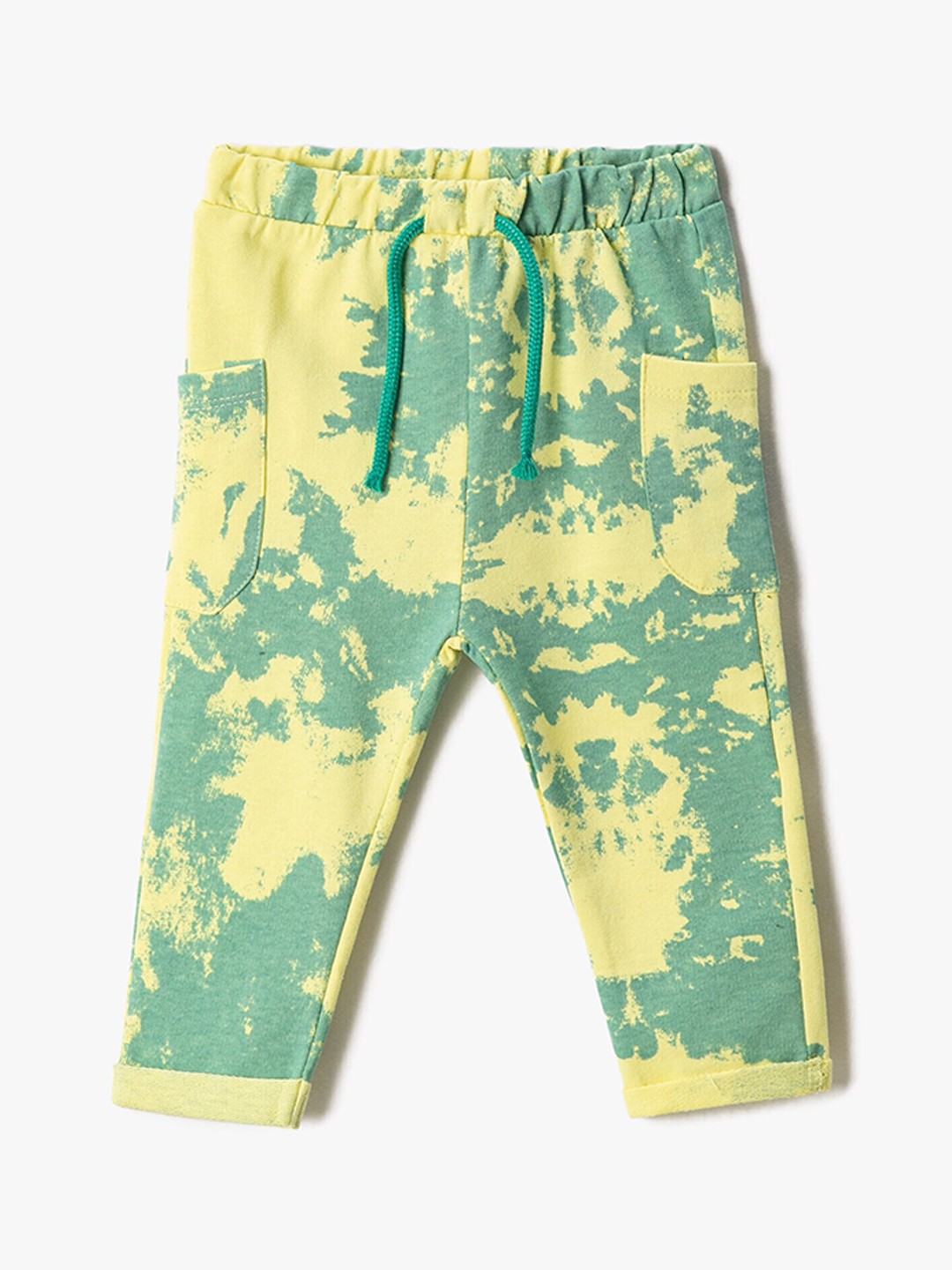 

Koton Boys Tie & Dye Printed Pure Cotton Track Pants, Yellow
