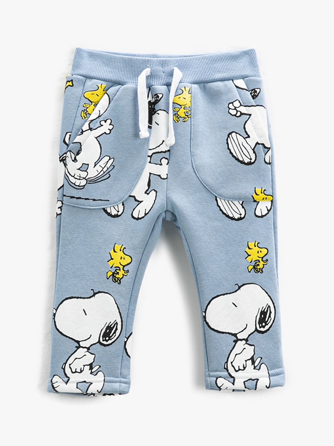 

Koton Boys Snoopy Printed Pure Cotton Track Pants, Blue
