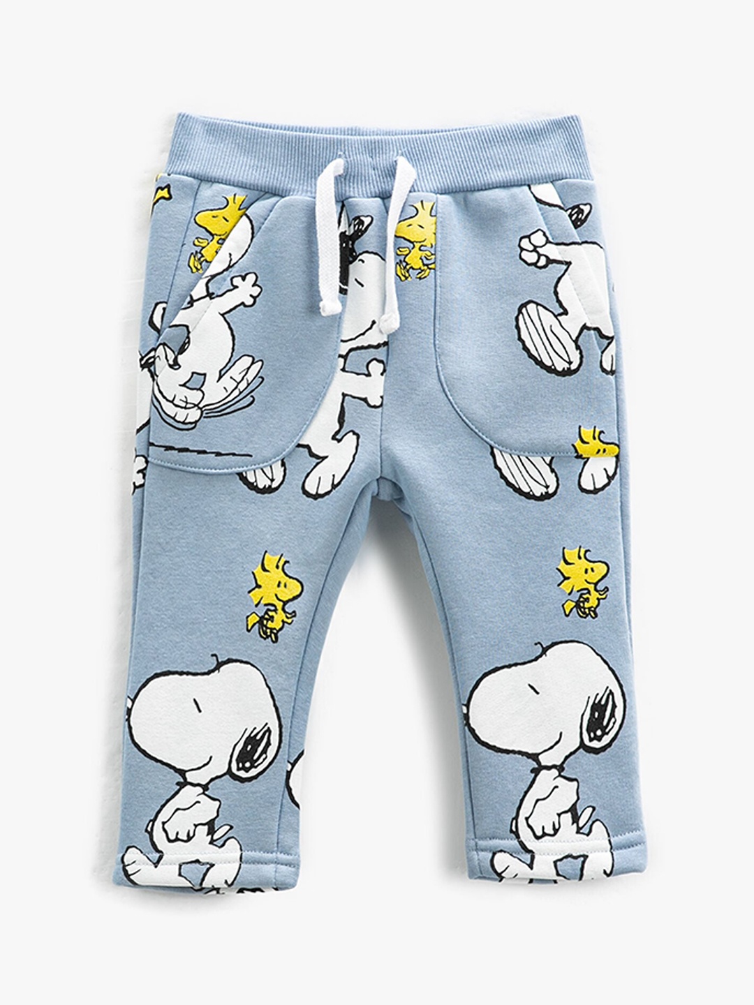

Koton Boys Snoopy Printed Pure Cotton Track Pants, Blue