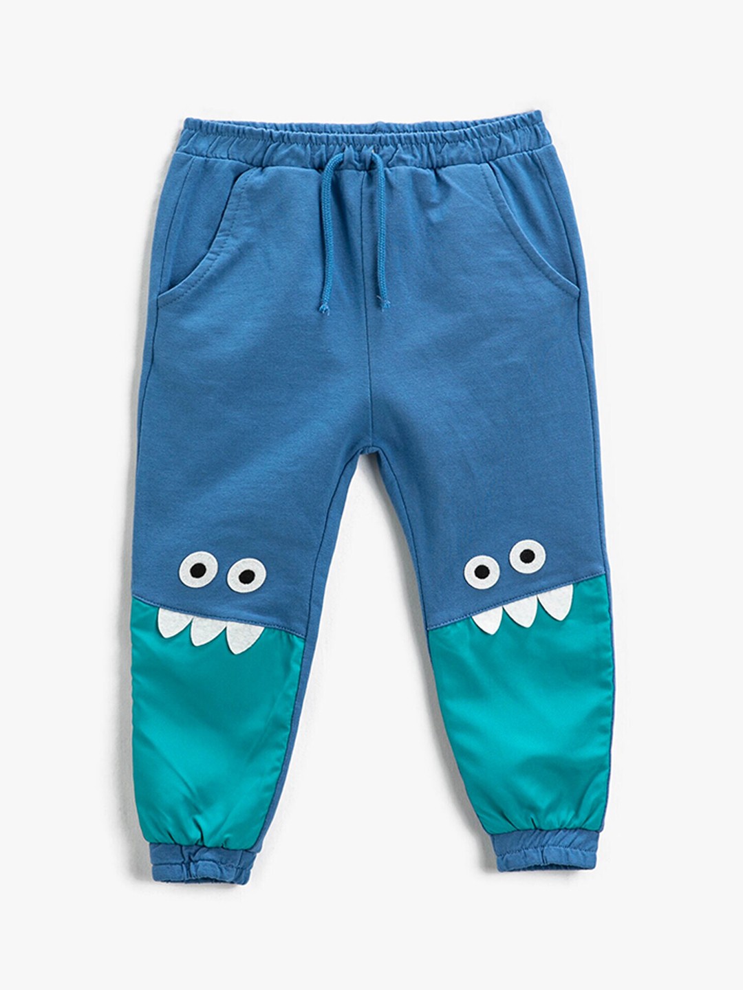 

Koton Boys Monster Printed Pure Cotton Joggers, Blue