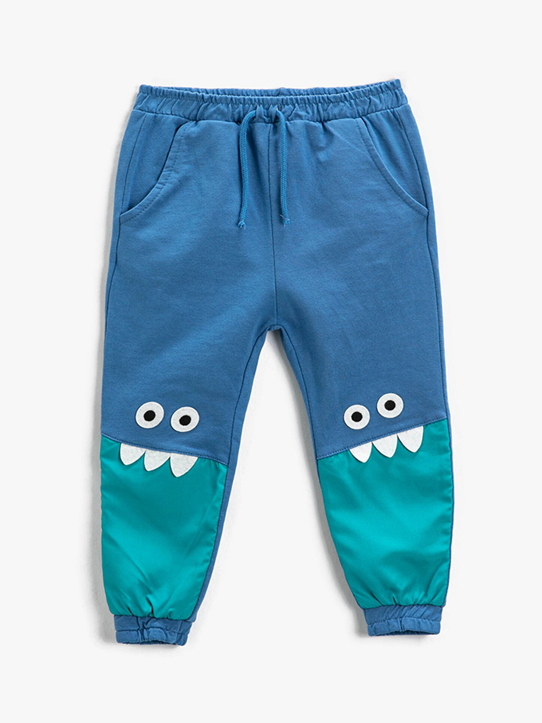 

Koton Boys Monster Printed Pure Cotton Joggers, Blue