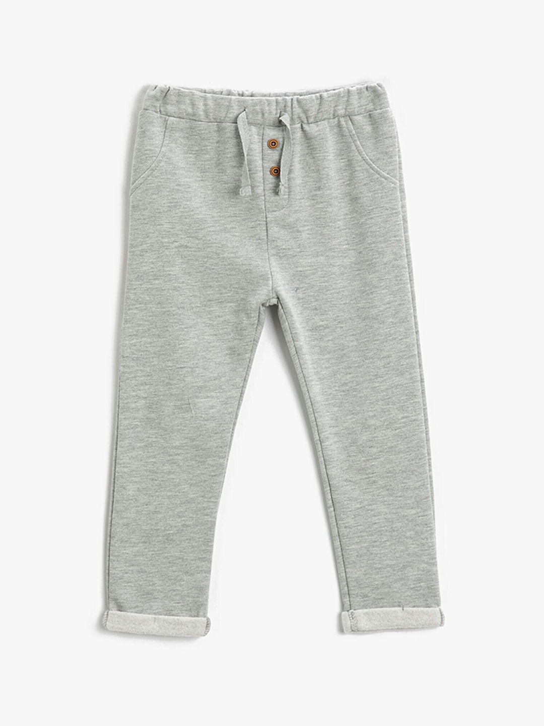 

Koton Boys Mid-Rise Track Pants, Grey melange