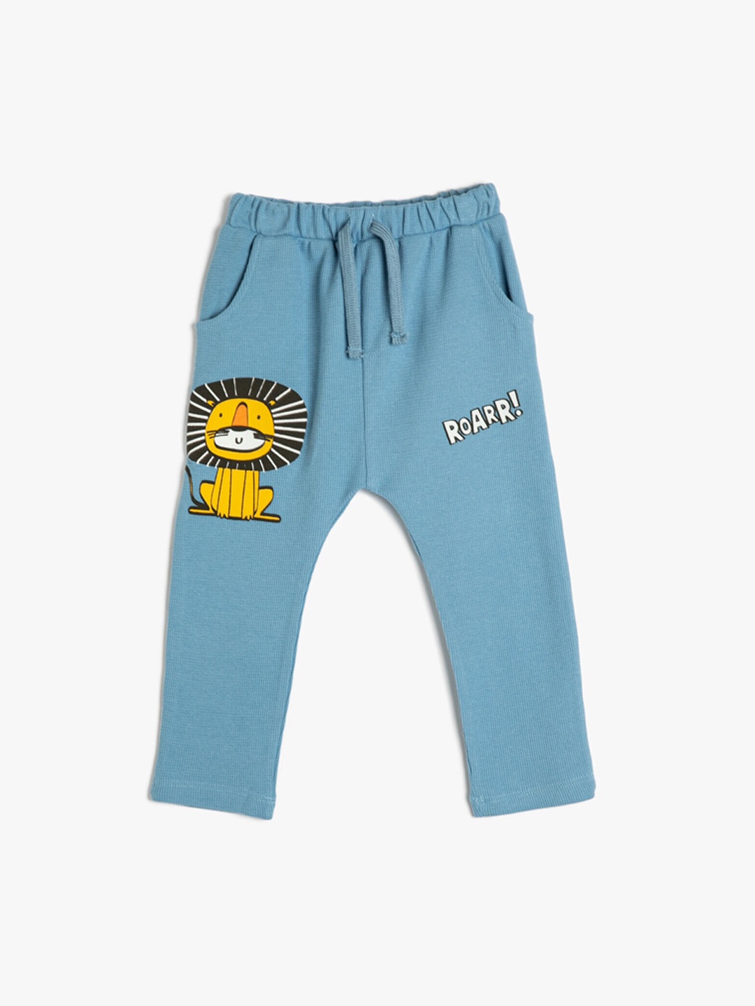 

Koton Boys Mid-Rise Printed Pure Cotton Track Pants, Blue