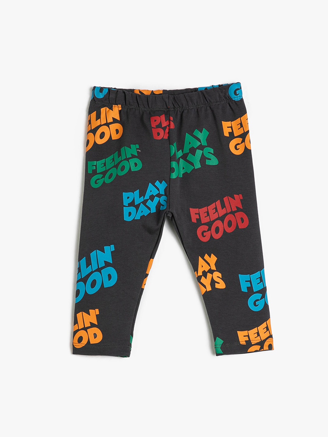 

Koton Boys Typography Printed Lounge Pants, Charcoal