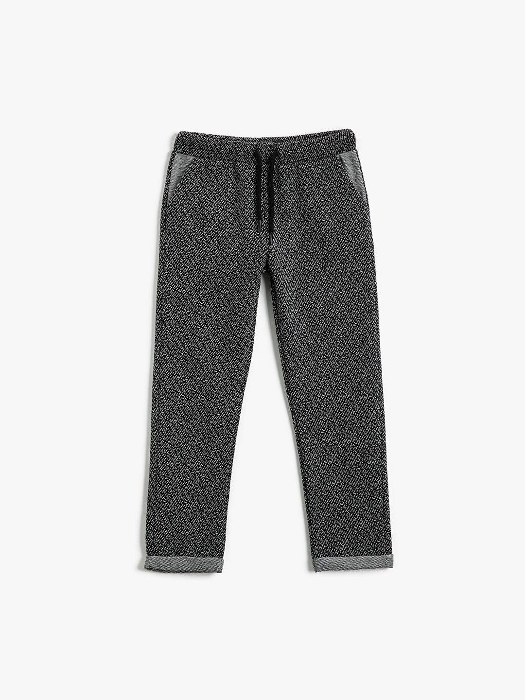 

Koton Boys Textured Self Design Track Pants, Black
