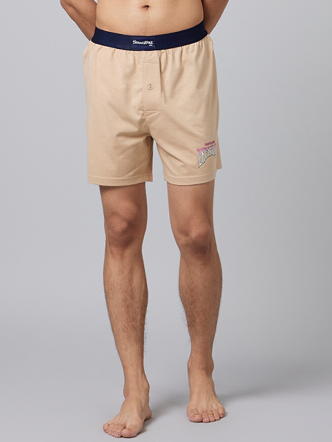 

Smugglerz Printed Comfort Fit Pure Cotton Boxers Dreamland-Mens-Boxer-S, Beige