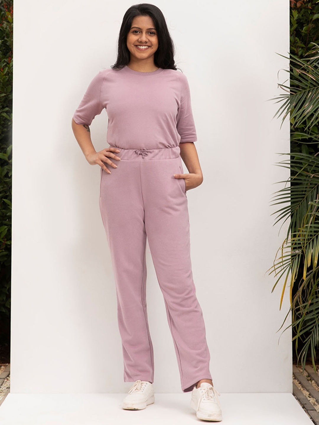 

Blissclub Women Straight Fit Track Pants, Peach