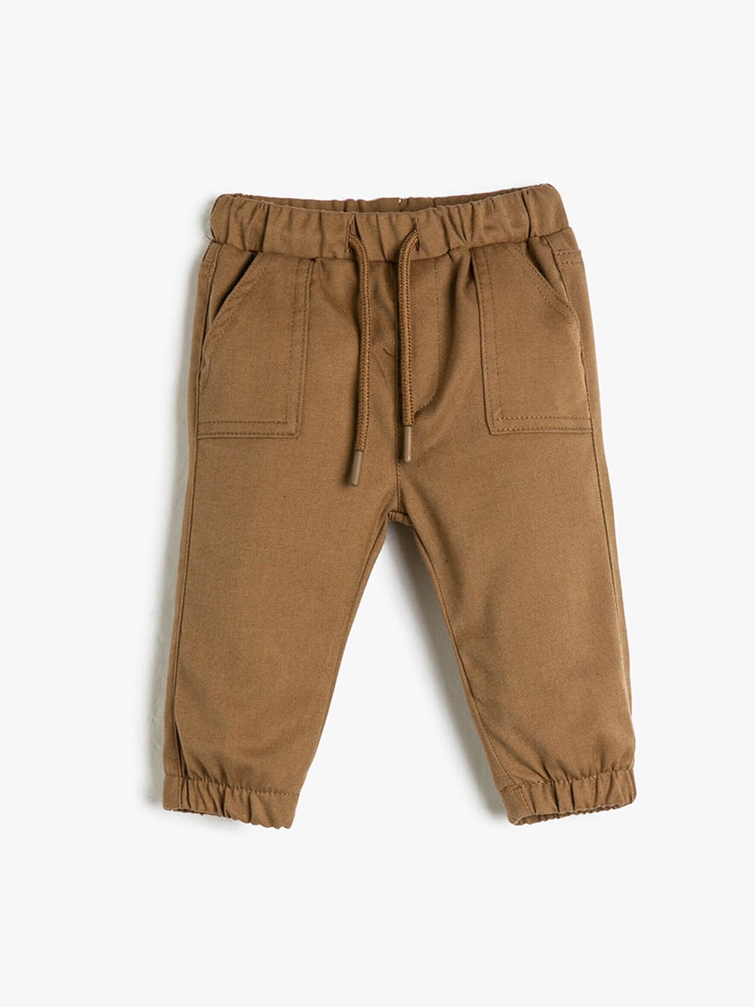 

Koton Boys Mid Rise Plain Joggers, Camel brown