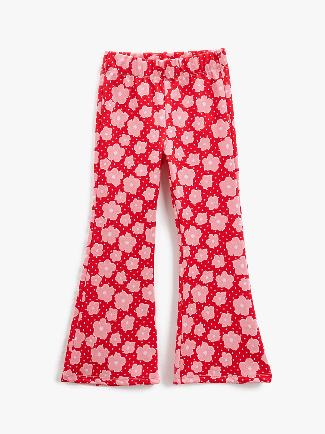 

Koton Girls Floral Printed Bootcut Trousers, Red