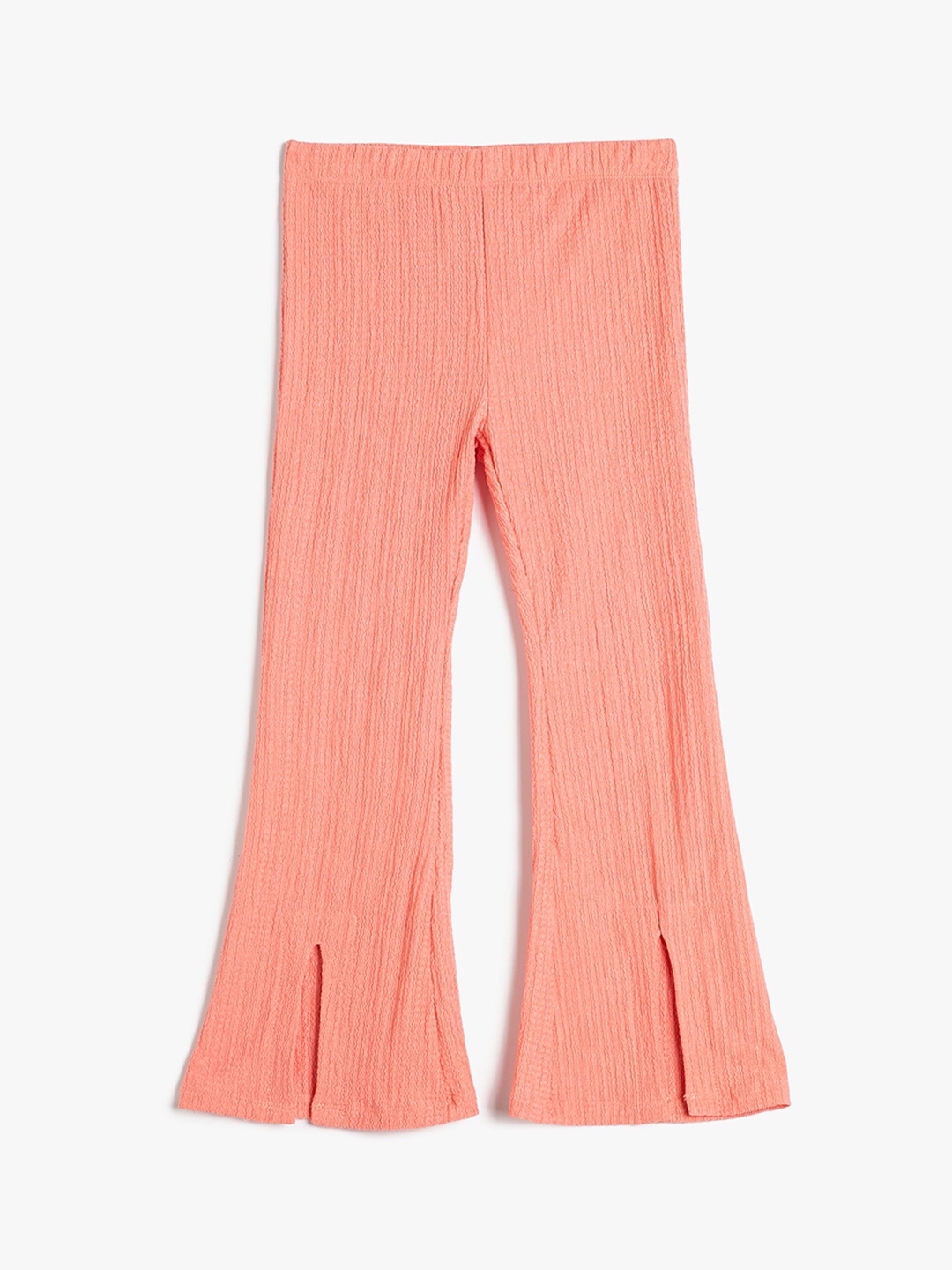 

Koton Girls Ribbed Mid Rise Trousers, Pink