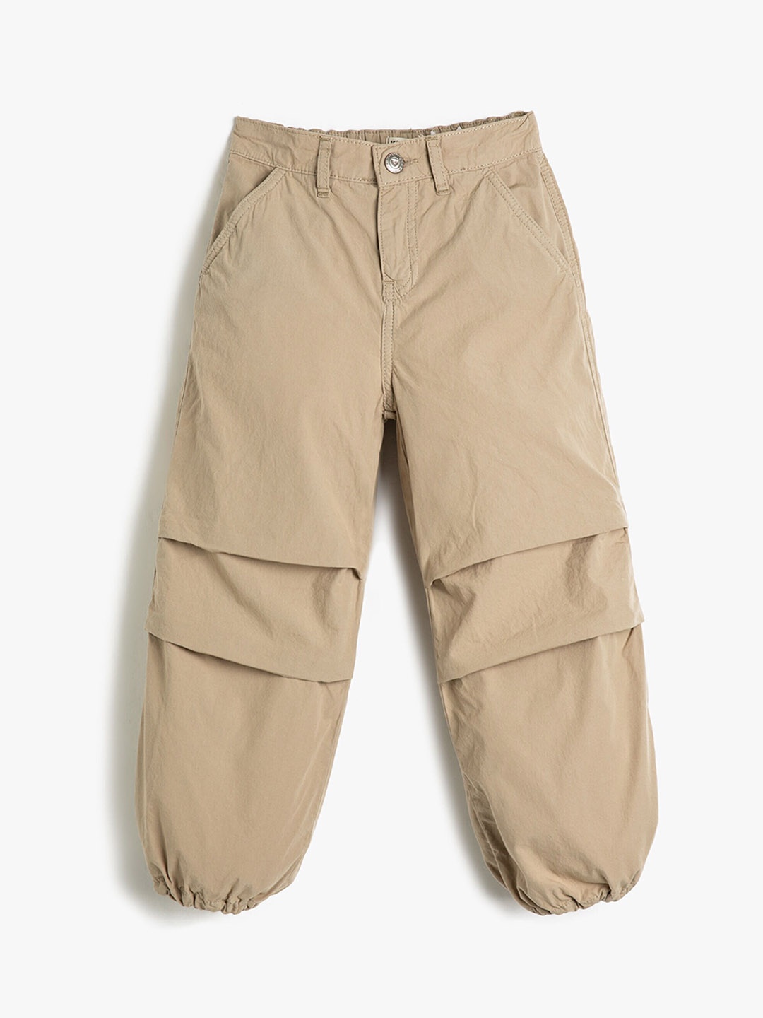 

Koton Girls Mid-Rise Pure Cotton Joggers, Beige
