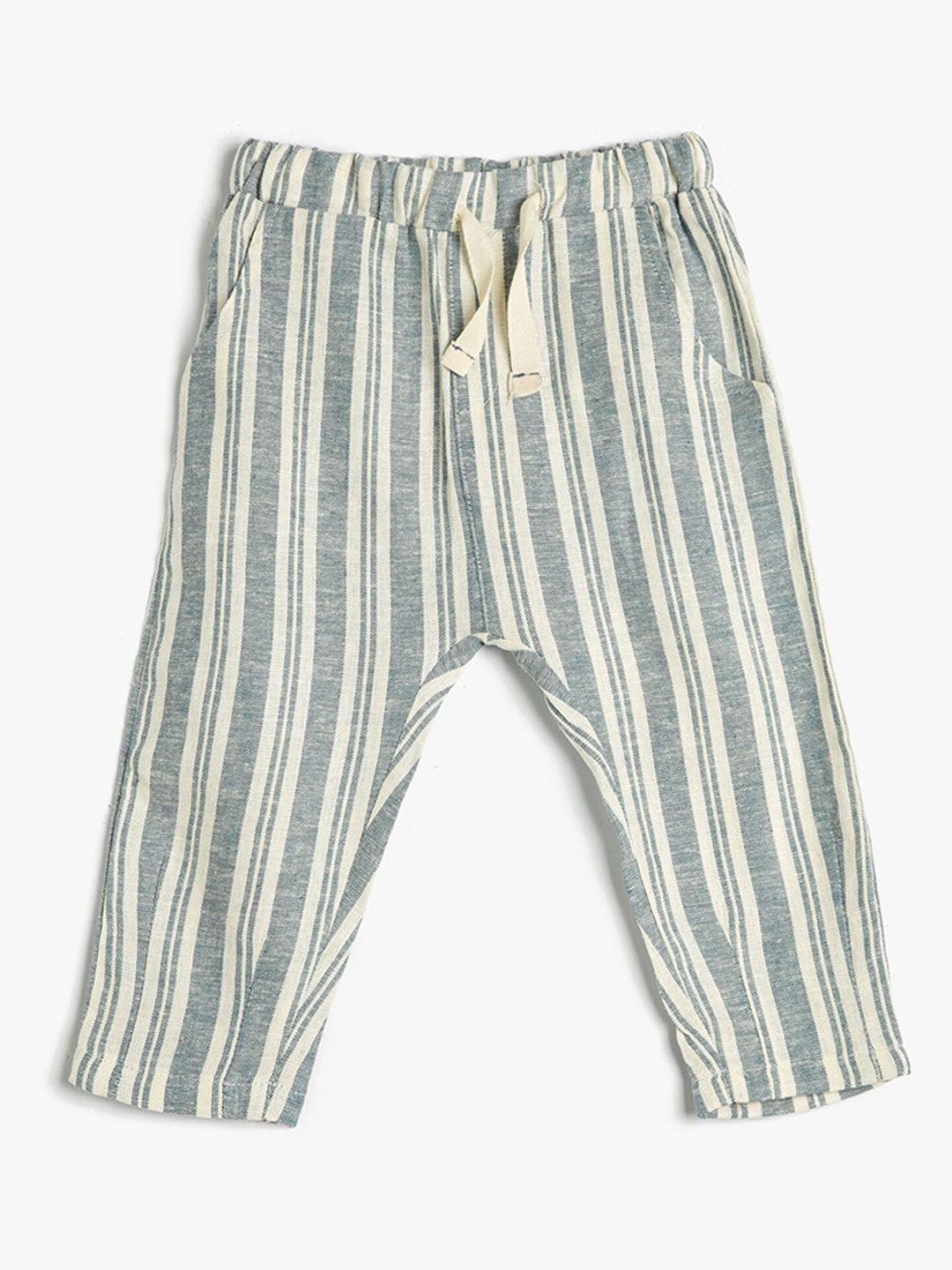 

Koton Boys Mid-Rise Striped Trousers, Blue