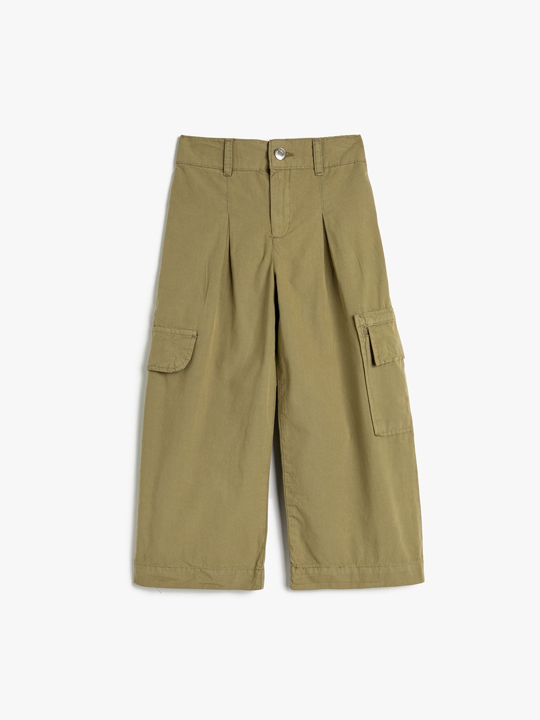 

Koton Girls Mid Rise Plain Cargos, Khaki