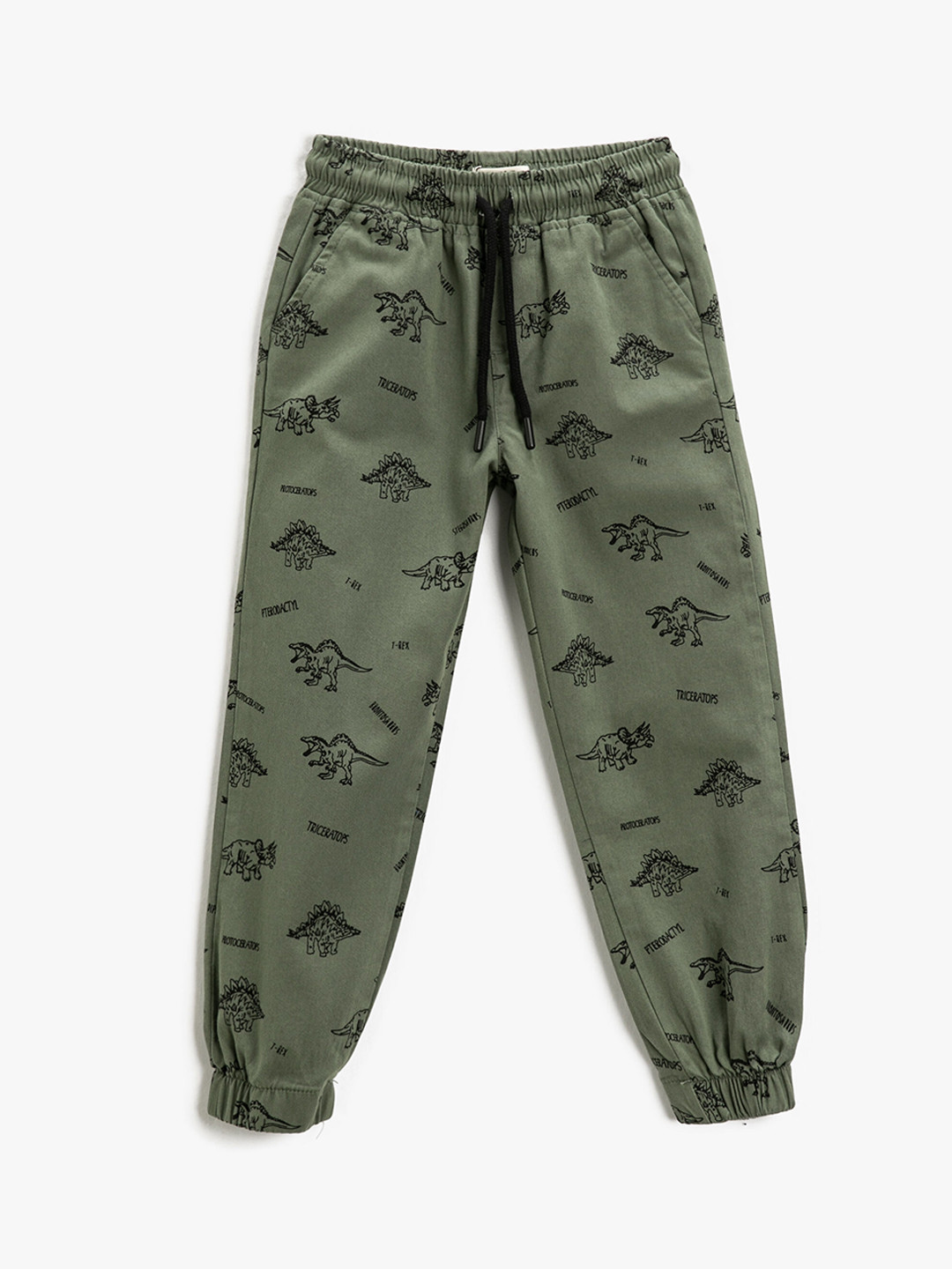 

Koton Boys Conversation Printed Mid-Rise Joggers Trousers, Green