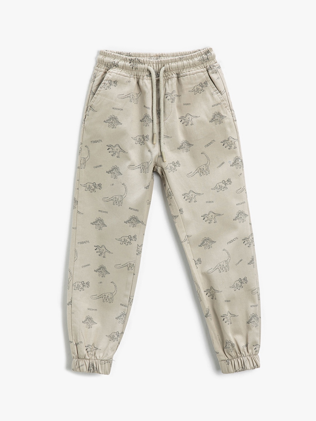 

Koton Boys Printed Cotton Joggers, Beige