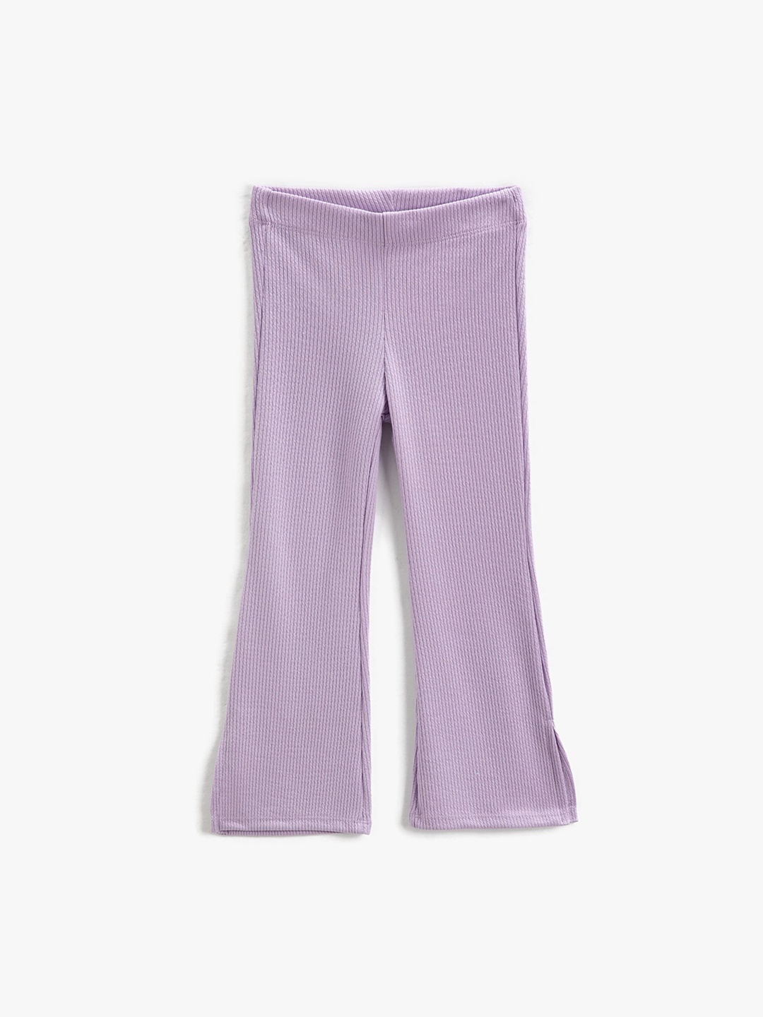 

Koton Girls Mid-Rise Ribbed Culottes Trousers, Purple